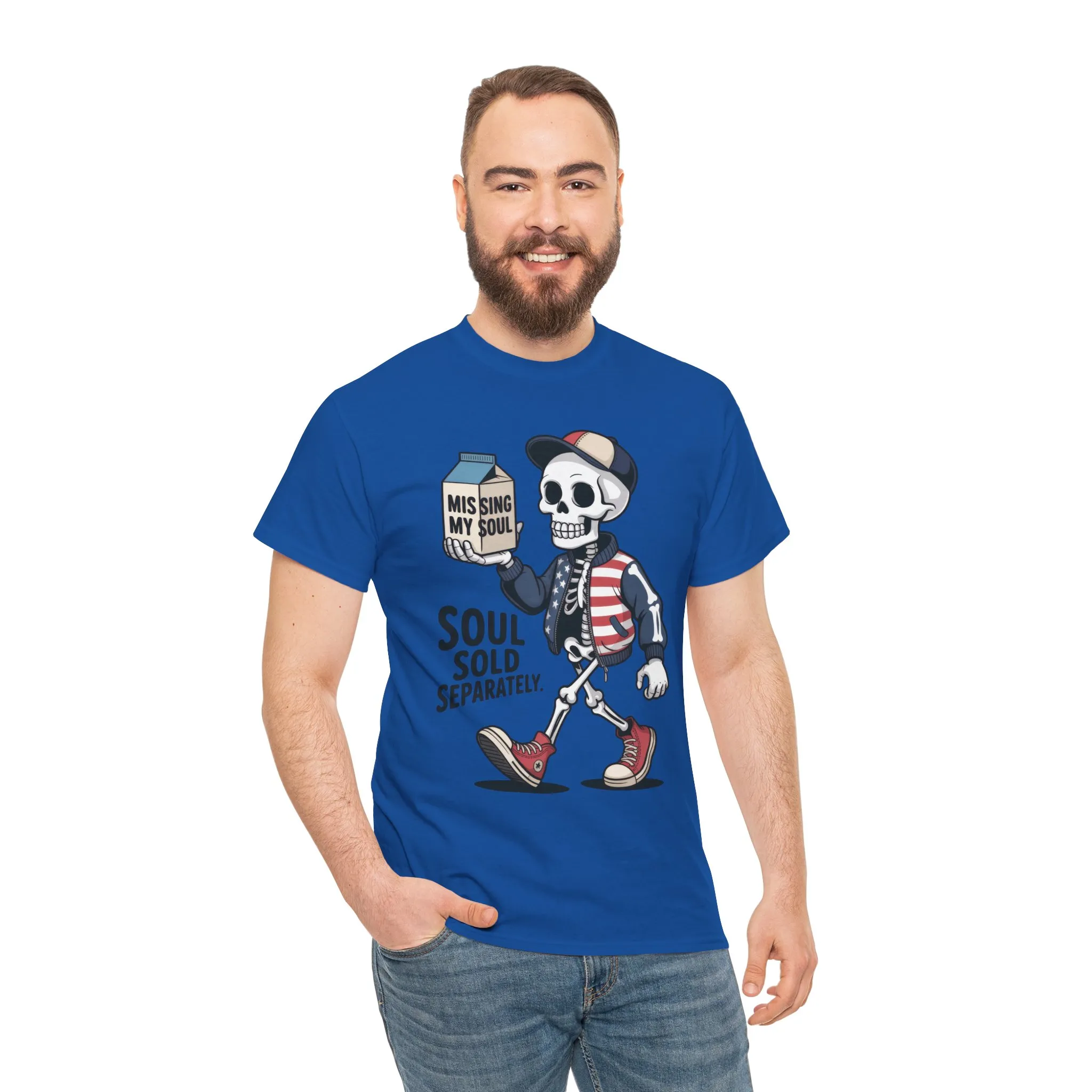 Funny Skeleton T-Shirt Soul Sold Separately Graphic Tee, Missing Soul Cartoon Shirt, Gothic Streetwear, Halloween Gift Tee - Image 26