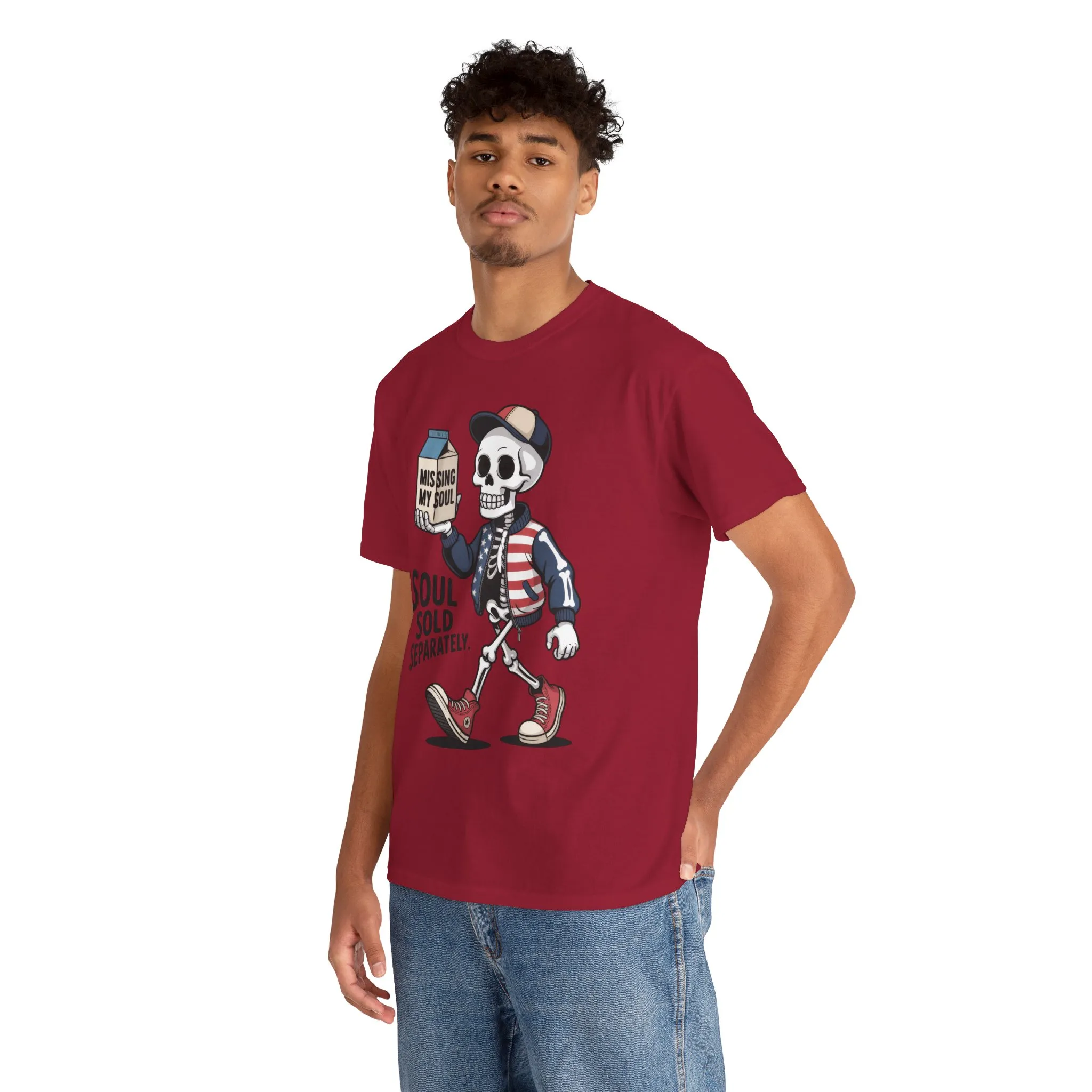 Funny Skeleton T-Shirt Soul Sold Separately Graphic Tee, Missing Soul Cartoon Shirt, Gothic Streetwear, Halloween Gift Tee - Image 36