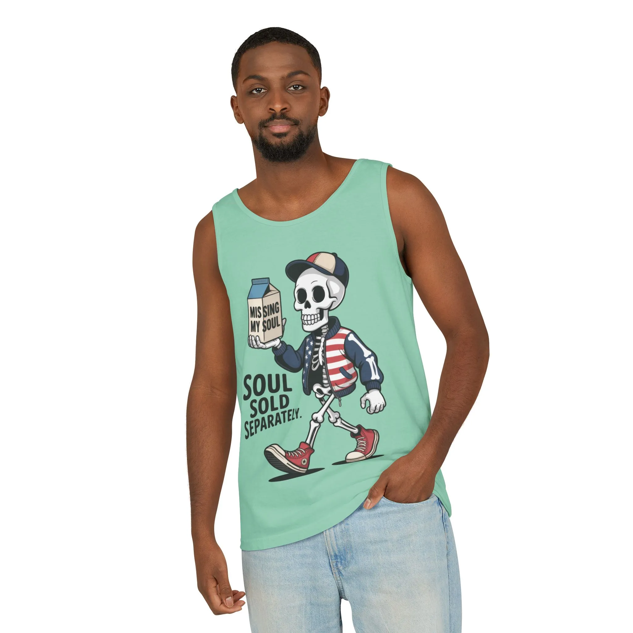 Funny Skeleton Tank Top, Soul Sold Separately Muscle Tee, Missing My Soul Graphic Shirt, Gothic Streetwear Workout Top - Image 22