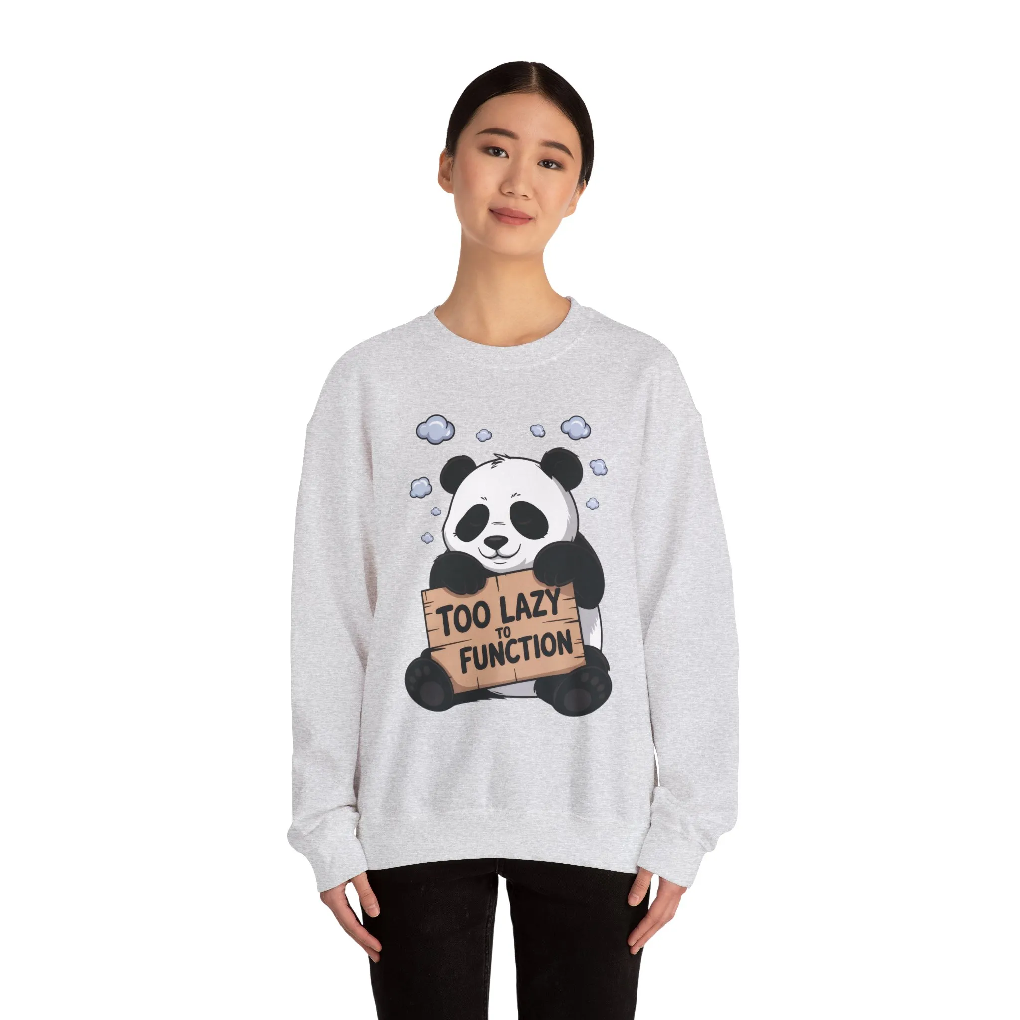 Panda Lazy Crewneck Sweatshirt - Funny Gift for Relaxation, Cute Animal Apparel for Cozy Days, Perfect for Fall and Winter - Image 8