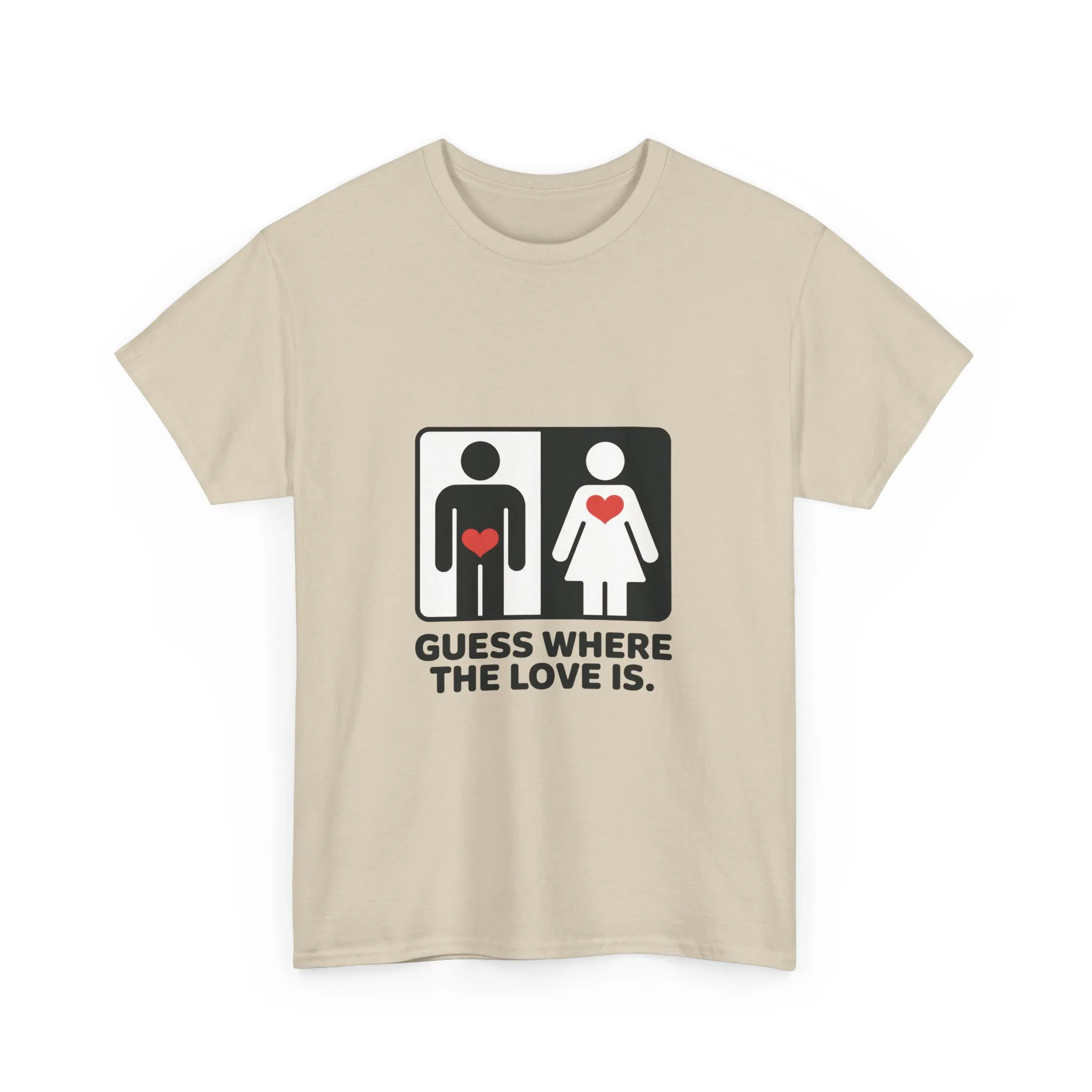 Guess Where The Love Is Mens Tee, Funny Couples Gift, Valentines Day Apparel, Relationship Humor Shirt, Graphic Tee for Him, Bold Love Joke Shirt - Image 4