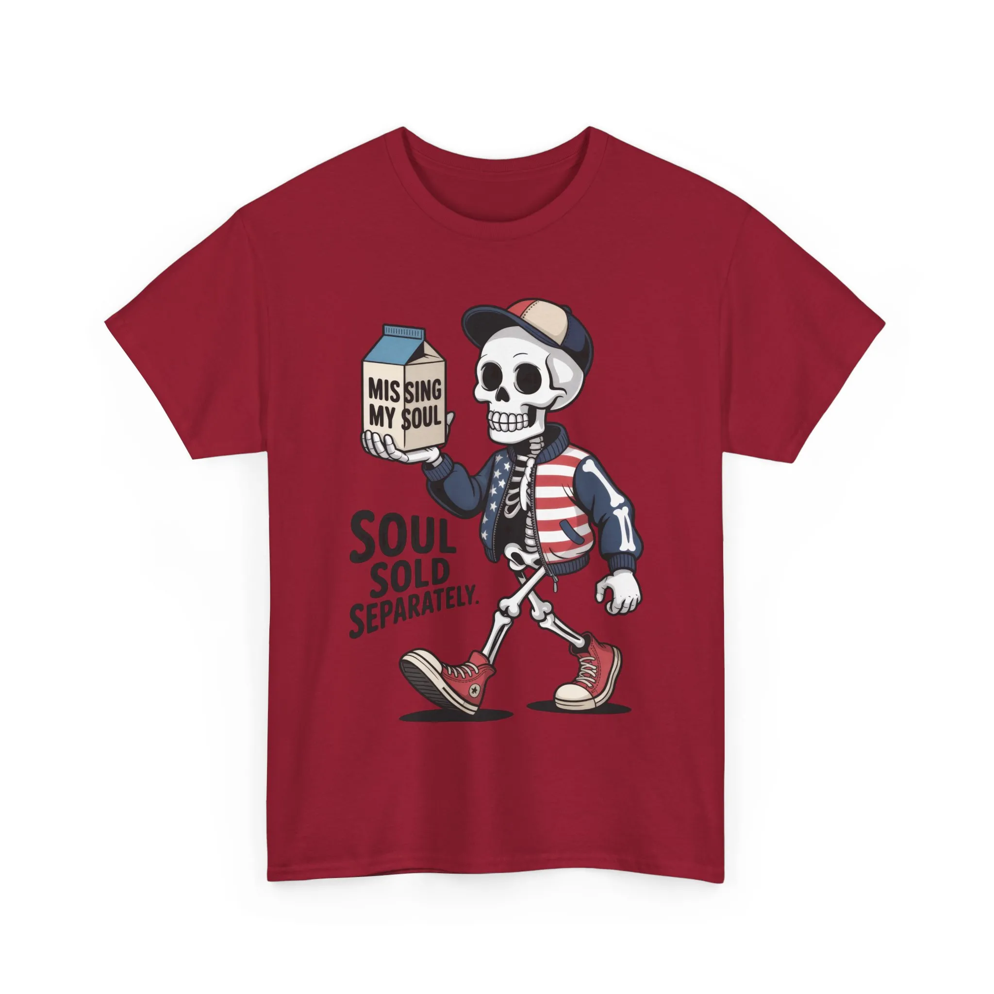 Funny Skeleton T-Shirt Soul Sold Separately Graphic Tee, Missing Soul Cartoon Shirt, Gothic Streetwear, Halloween Gift Tee - Image 34