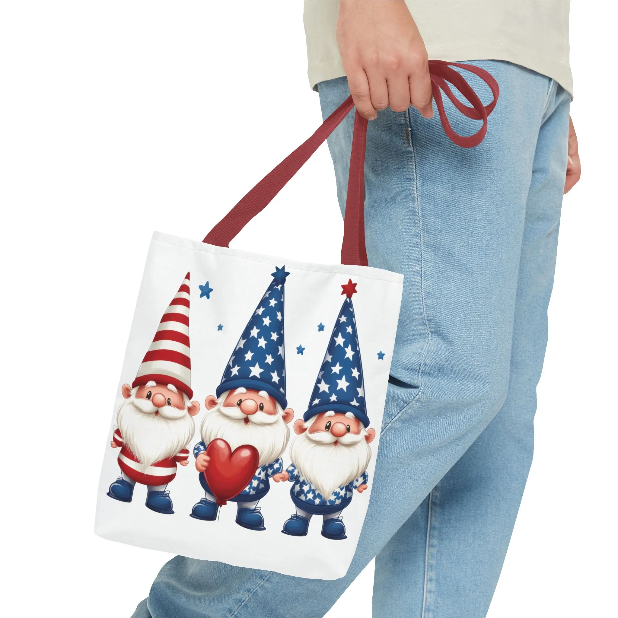 Patriotic Gnome Tote Bag, Stars and Stripes Reusable Grocery Bag, Cute Gnome Summer Bag, Holiday Gift Tote, Eco-Friendly Shopping Bag - Image 8