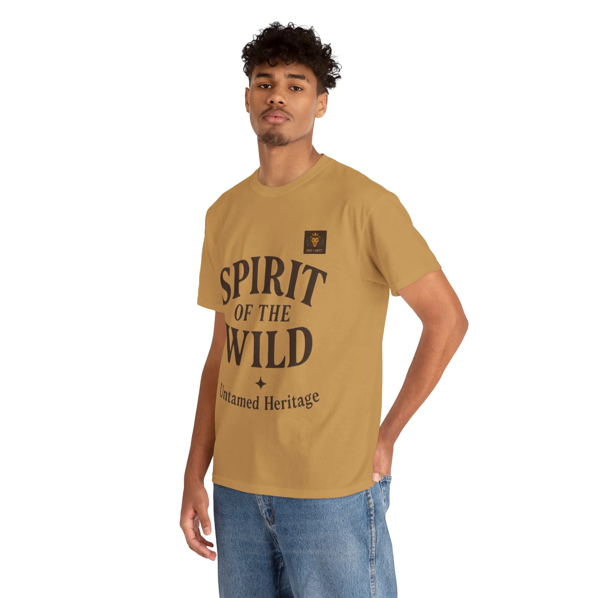Spirit of the Wild Mens Heavy Cotton Tee, Nature Lover Gift, Outdoor Adventure Shirt, Unisex Tee, Casual Wear, Unique Graphic Apparel - Image 8