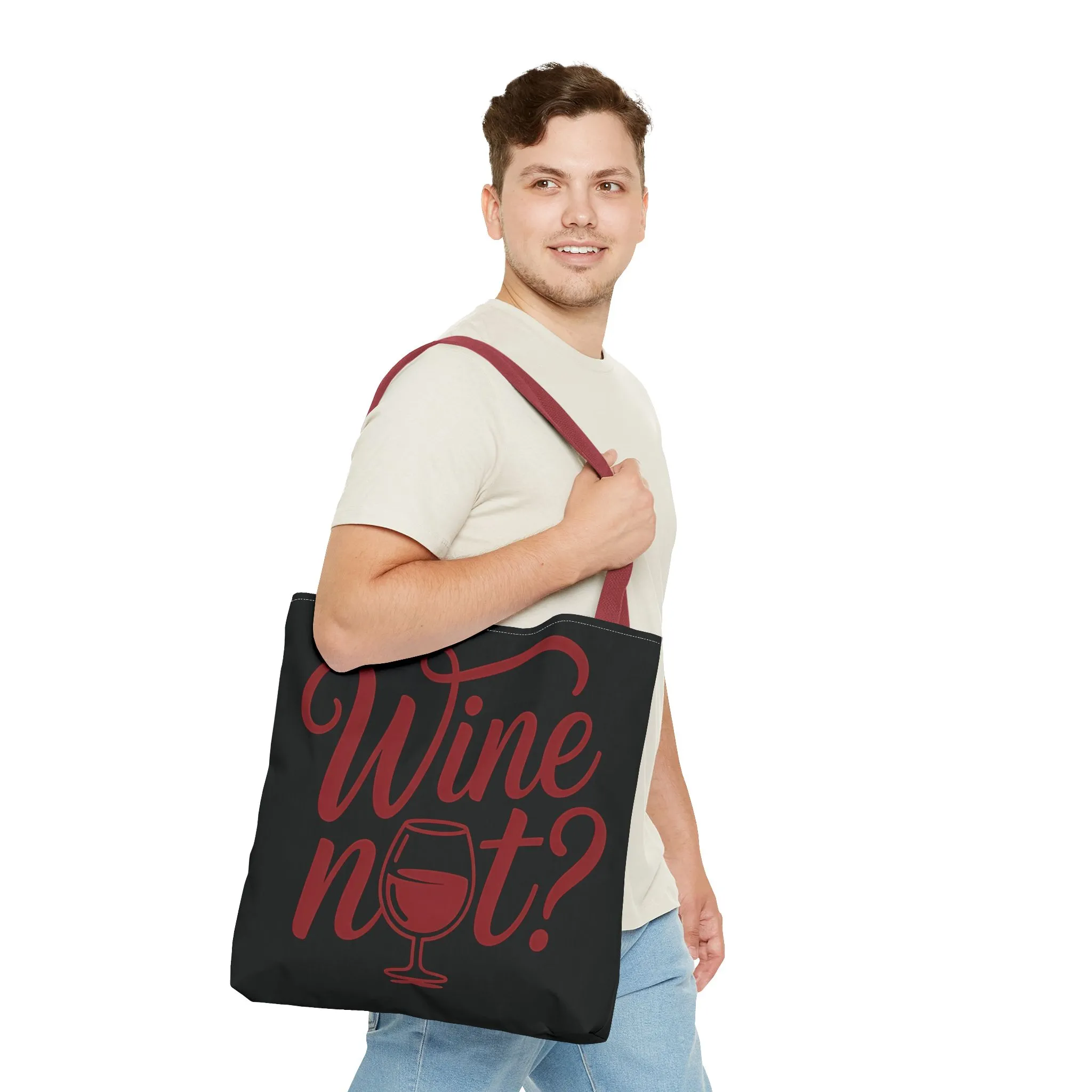 Wine Not? Tote Bag - Fun Wine Lover's Accessory for Parties, Gift for Wine Enthusiasts, Perfect for Grocery or Beach Outings, AOP Design - Image 18