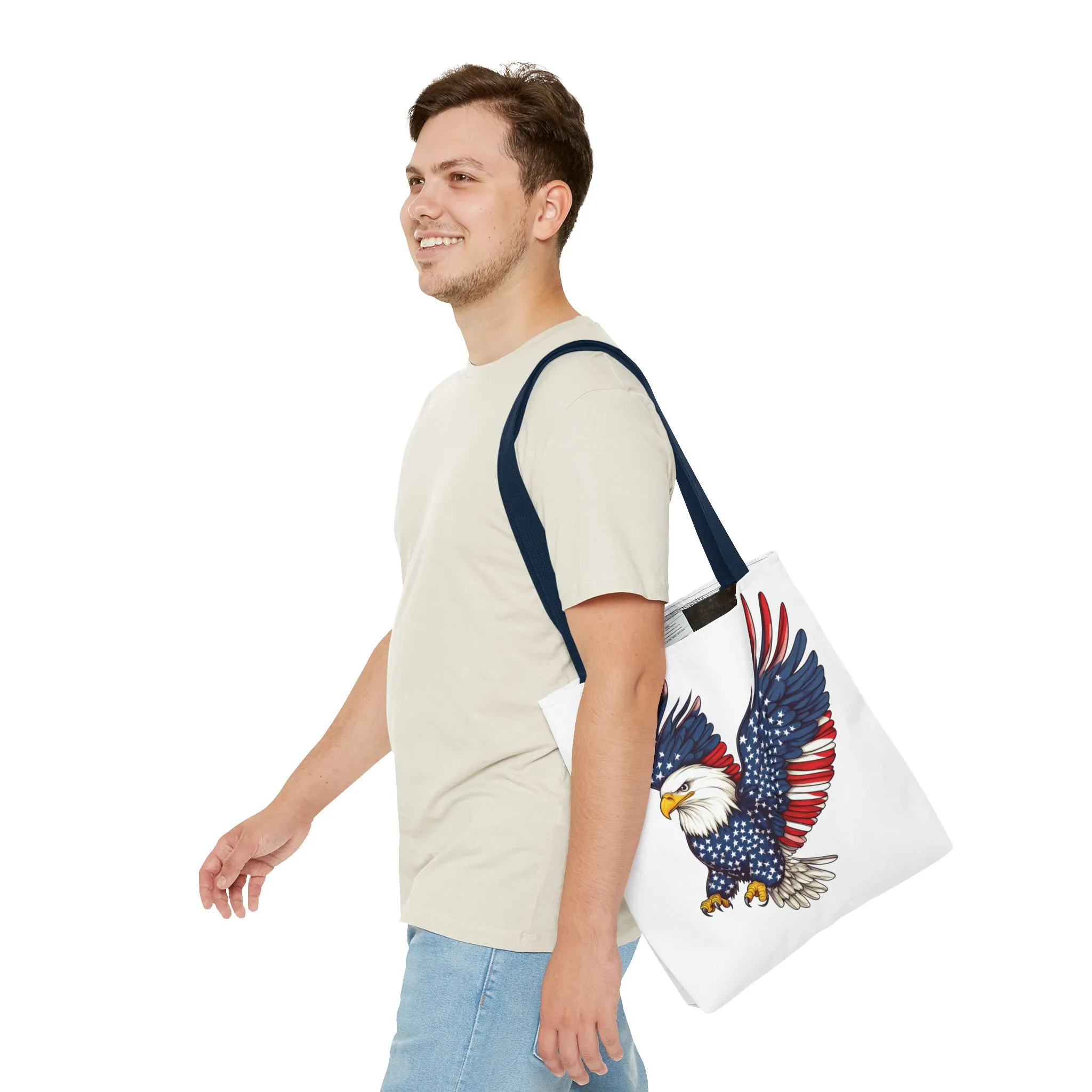 Patriotic Eagle Tote Bag, AOP, Perfect for July 4th, Festivals, Eco-Friendly Shopping, Gift for Nature Lovers, large canvas bag, beach bag - Image 35
