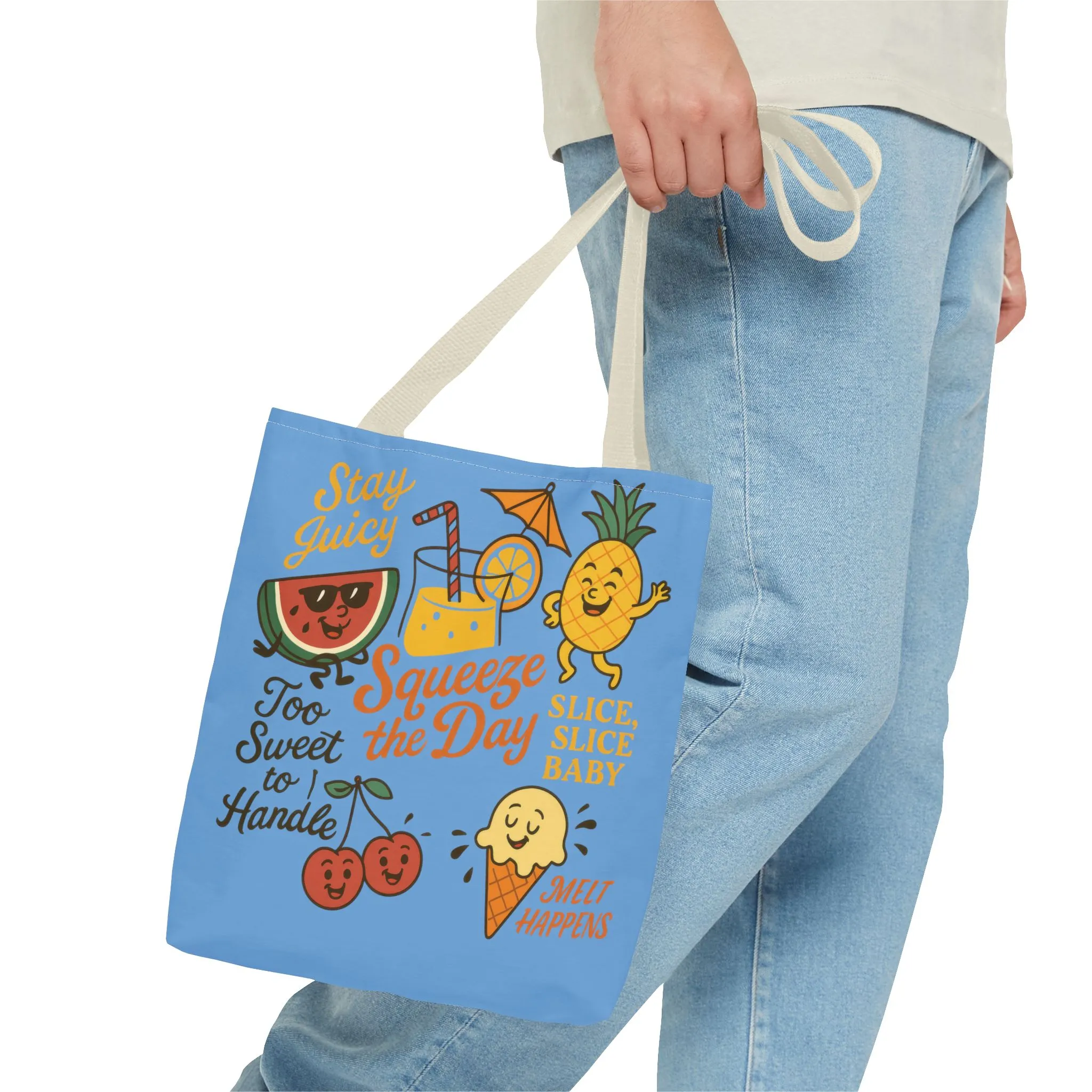 Juicy Summer Tote Bag, Fun Beach Carryall, Perfect for Grocery Shopping, Reusable Market Tote, Cute Gift for Fruit Lovers, Large Tote Bag - Image 8