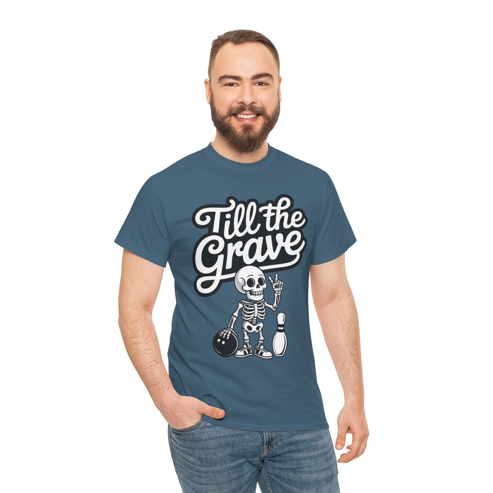 Skeleton Bowling Graphic Tee, Mens Heavy Cotton Tee, Funny Halloween Shirt, Gift for Bowlers, Retro Style Apparel, Casual Wear - Image 17