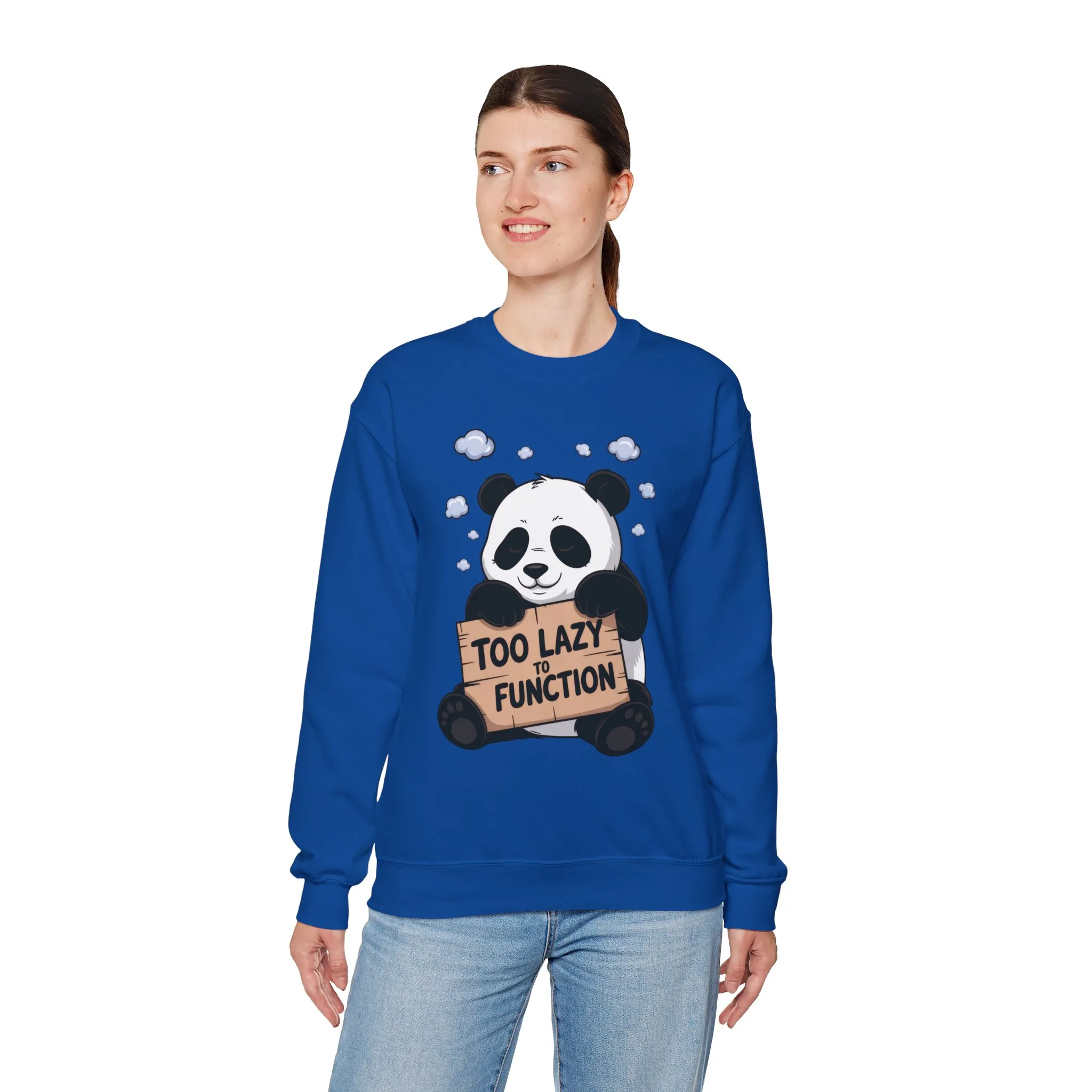 Panda Lazy Crewneck Sweatshirt - Funny Gift for Relaxation, Cute Animal Apparel for Cozy Days, Perfect for Fall and Winter - Image 3