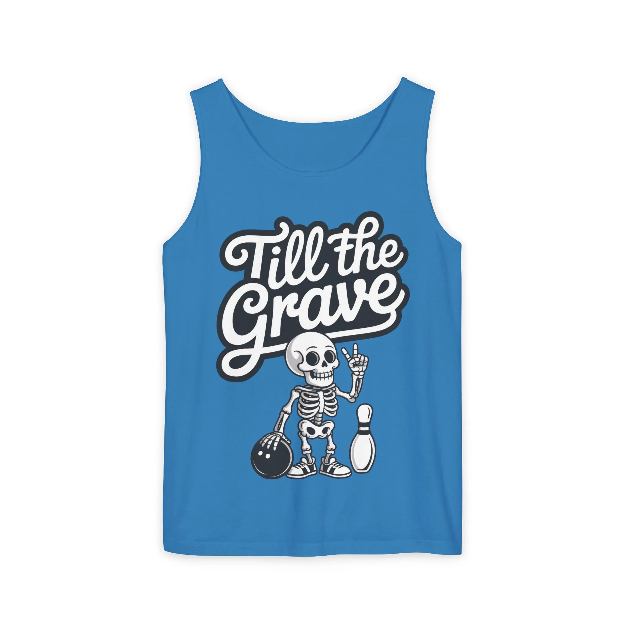 Funny Skeleton Bowling Tank Top, Halloween Apparel, Casual Summer Style, Cool Bowler Skull Workout Top, Strike Till the End - Image 15