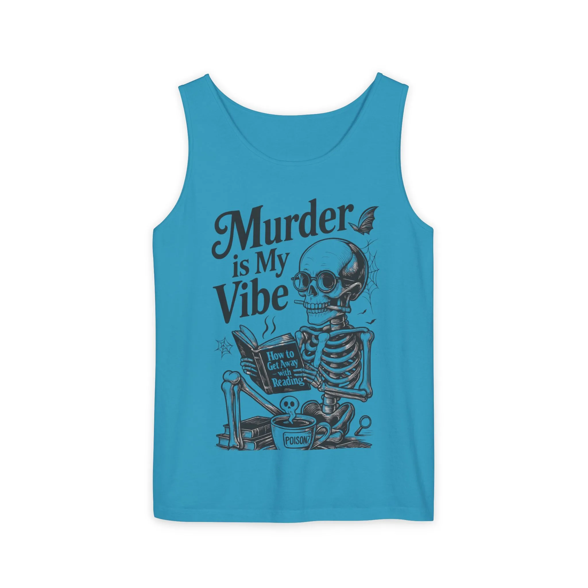 Murder Is My Vibe Tank Top, Mens Goth Tank, Halloween Clothing, Skeleton Graphic Tee, Cozy Casual Wear, Quirky Gift Idea - Image 13