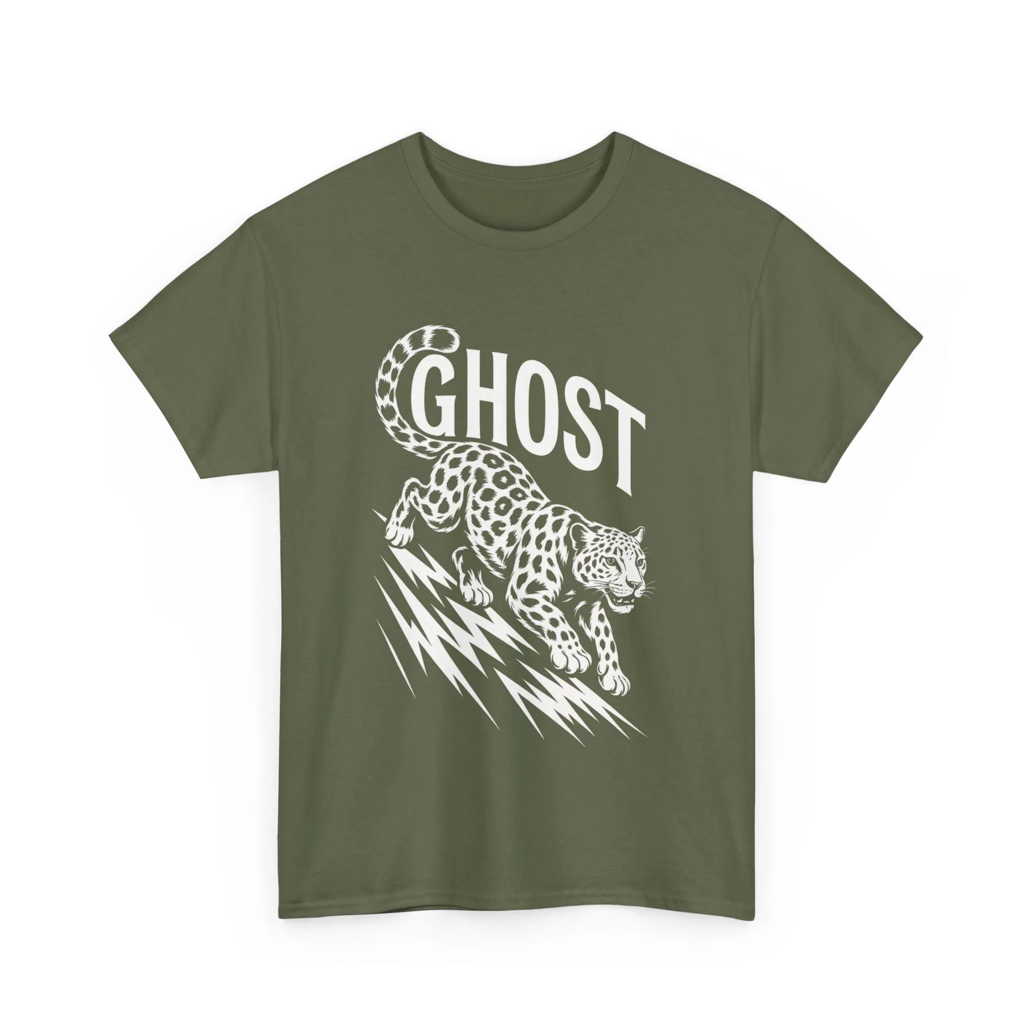 Ghost Leopard Graphic Tee, Mens T-Shirt, Casual Wear, Animal Print Top, Gift for Cat Lovers, Halloween Outfit - Image 4