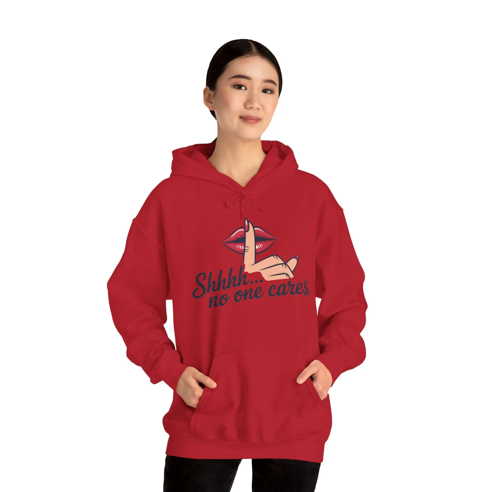 Shhh... No One Cares Hoodie, Funny Sweatshirt, Womens Pullover, Casual Wear, Gift for Friends, Cozy Outfit - Image 39