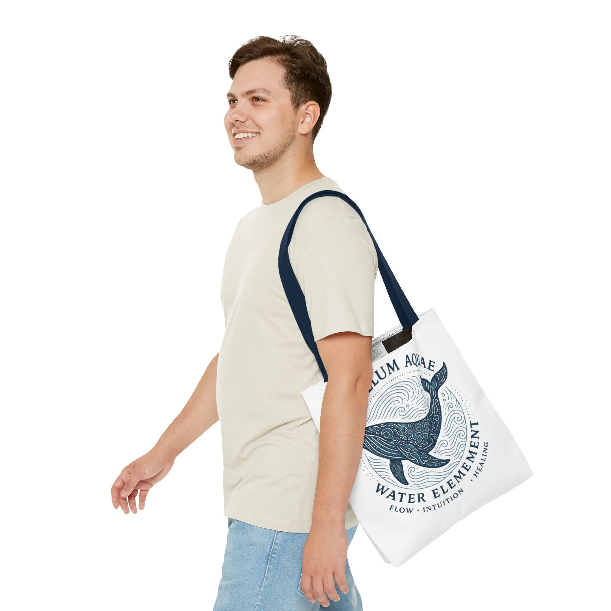 Whale Water Element Tote Bag: Spiritual Gift, Eco-Friendly, Beach Bag, Yoga Accessories, Meditation Essentials, Weekender Bag, Large Bag - Image 13