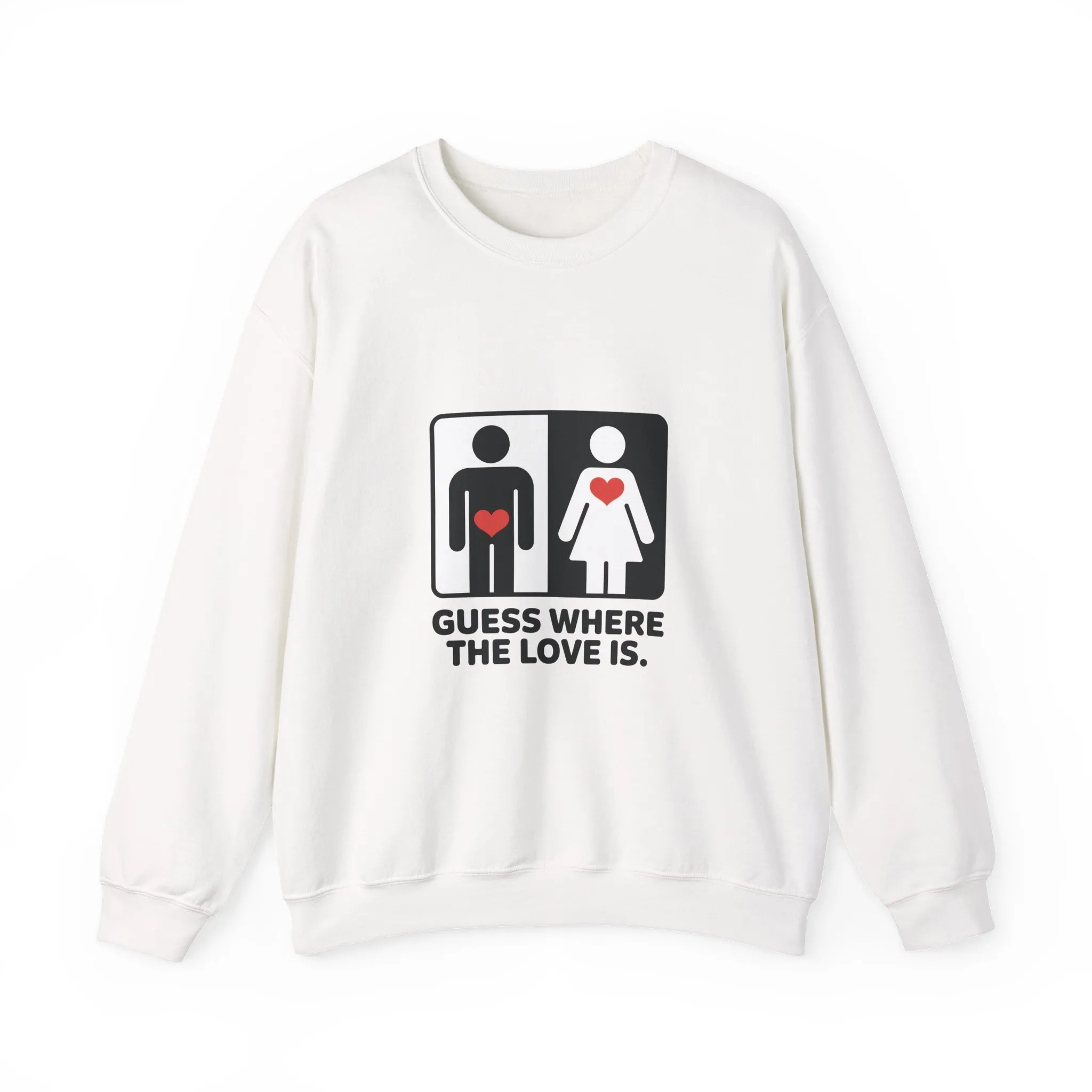GuesWhere the Love Is Womens Sweatshirt, Couples Gift, Valentines Day Apparel, Matching Sweatshirt, Relationship Sweatshirt, Love Joke Graphic - Image 4