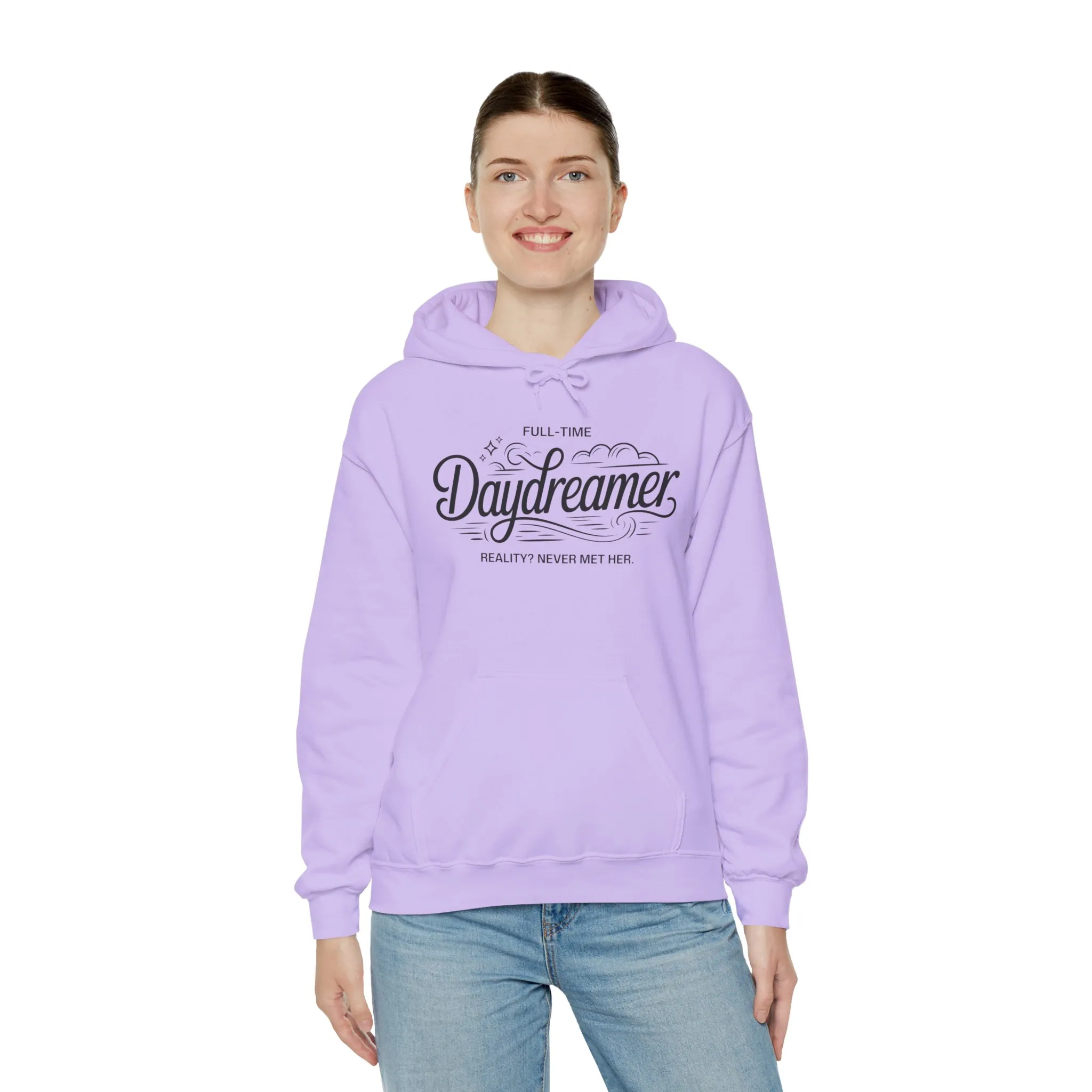 Womens Hooded Sweatshirt, Daydreamer Hoodie, Funny Full-Time Dreamer Graphic Sweatshirt, Reality Never Met Her Cozy Quote Hoodie - Image 4