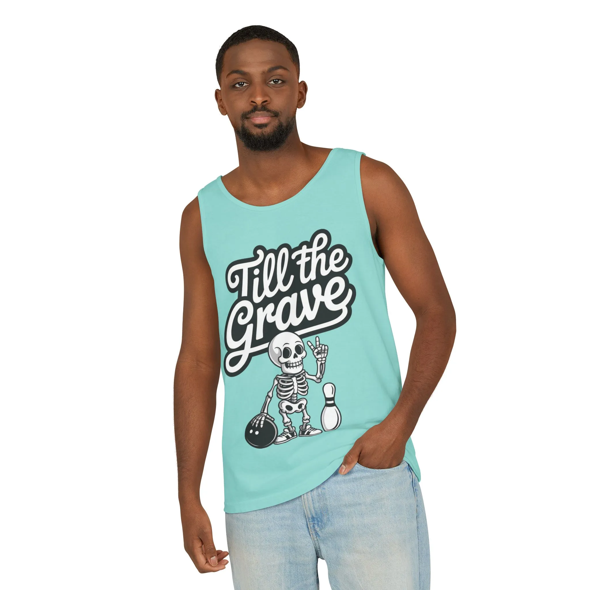 Funny Skeleton Bowling Tank Top, Halloween Apparel, Casual Summer Style, Cool Bowler Skull Workout Top, Strike Till the End - Image 22