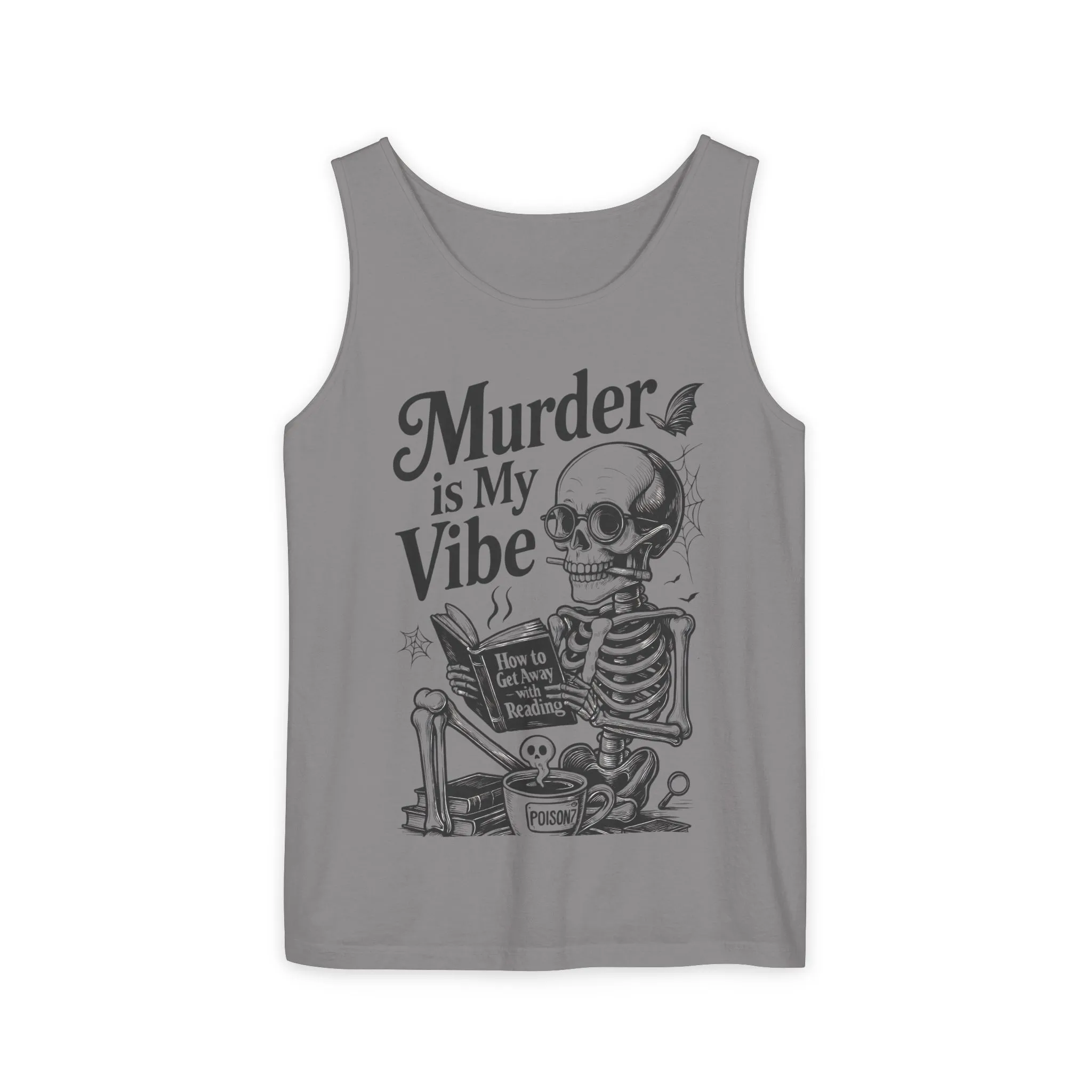 Murder Is My Vibe Tank Top, Mens Goth Tank, Halloween Clothing, Skeleton Graphic Tee, Cozy Casual Wear, Quirky Gift Idea - Image 21
