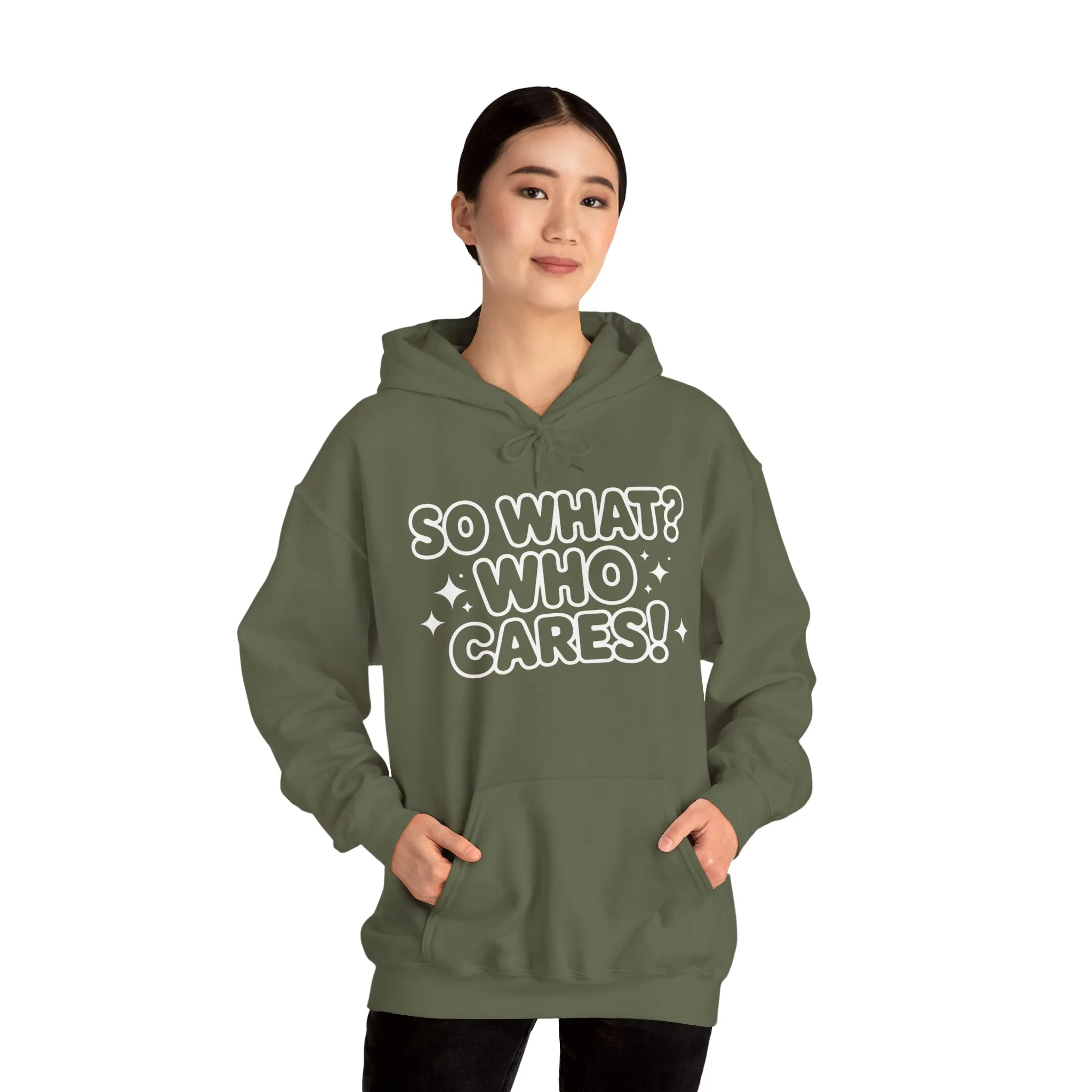 Trendy Womens Hoodie with 'So What? Who Cares!' Print, Casual Wear for Confident Souls, Funny Typography Hoodie, Sassy Graphic Sweater - Image 39