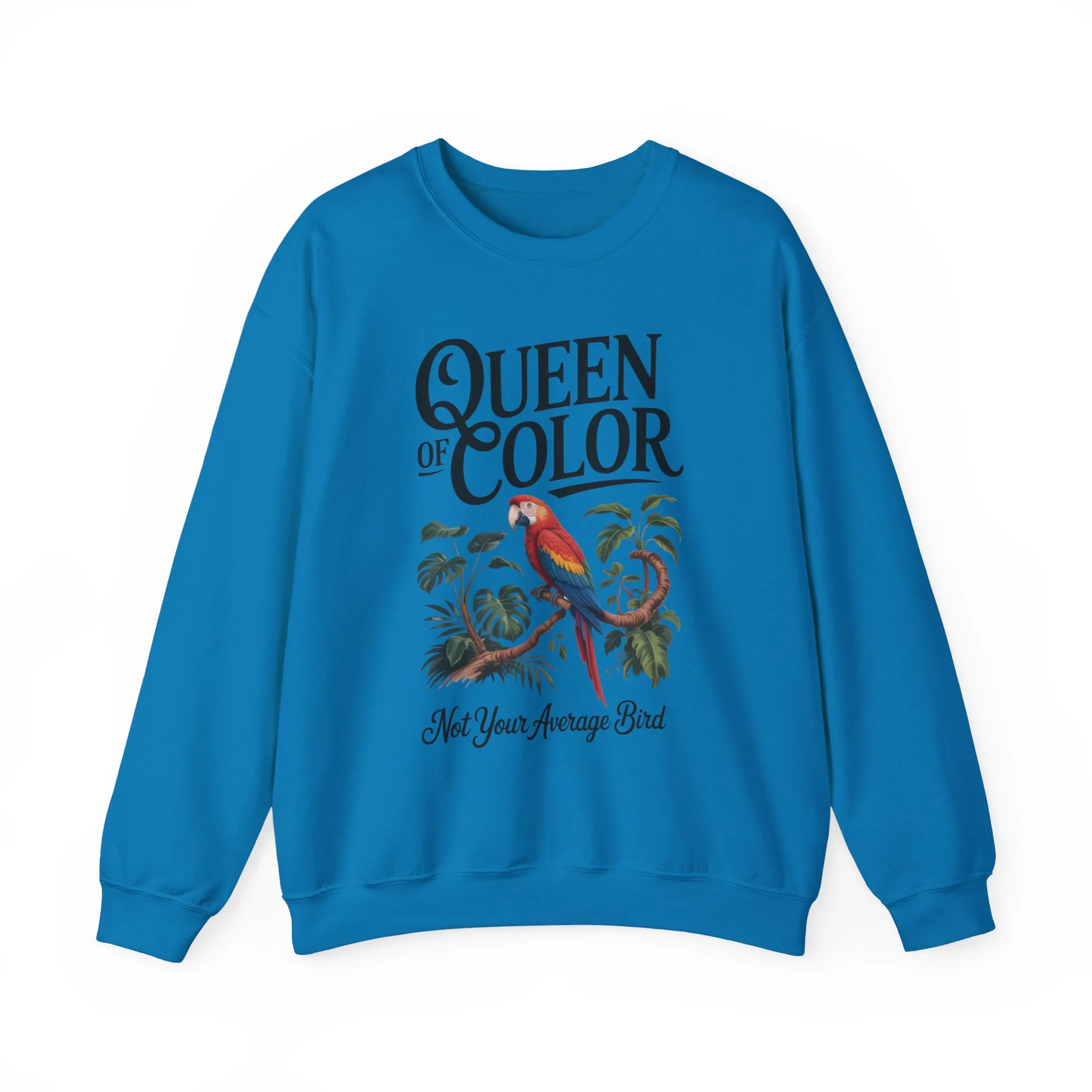 Vibrant Crewneck Womens Sweatshirt, Colorful Apparel, Bird Design, Cozy Layering, Gift for Nature Lovers, Fun Fashion - Image 13