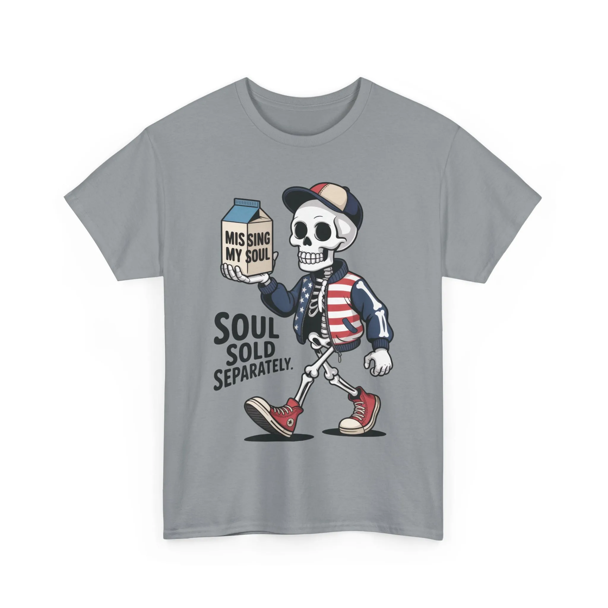 Funny Skeleton T-Shirt Soul Sold Separately Graphic Tee, Missing Soul Cartoon Shirt, Gothic Streetwear, Halloween Gift Tee - Image 28