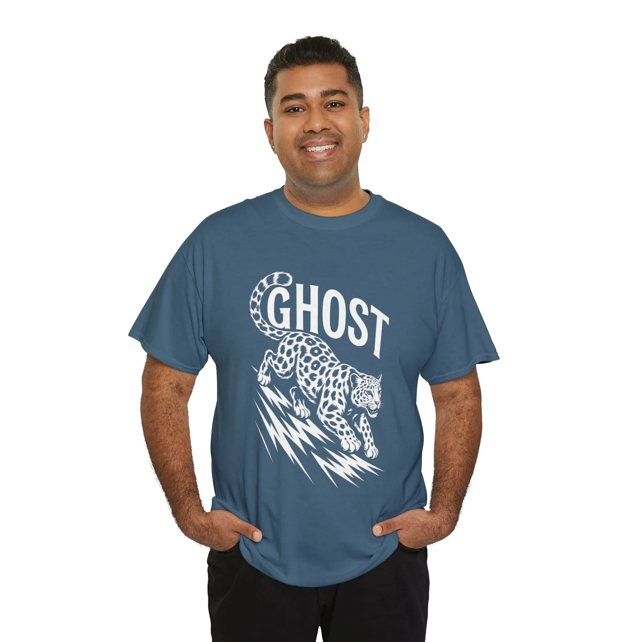 Ghost Leopard Graphic Tee, Mens T-Shirt, Casual Wear, Animal Print Top, Gift for Cat Lovers, Halloween Outfit - Image 15