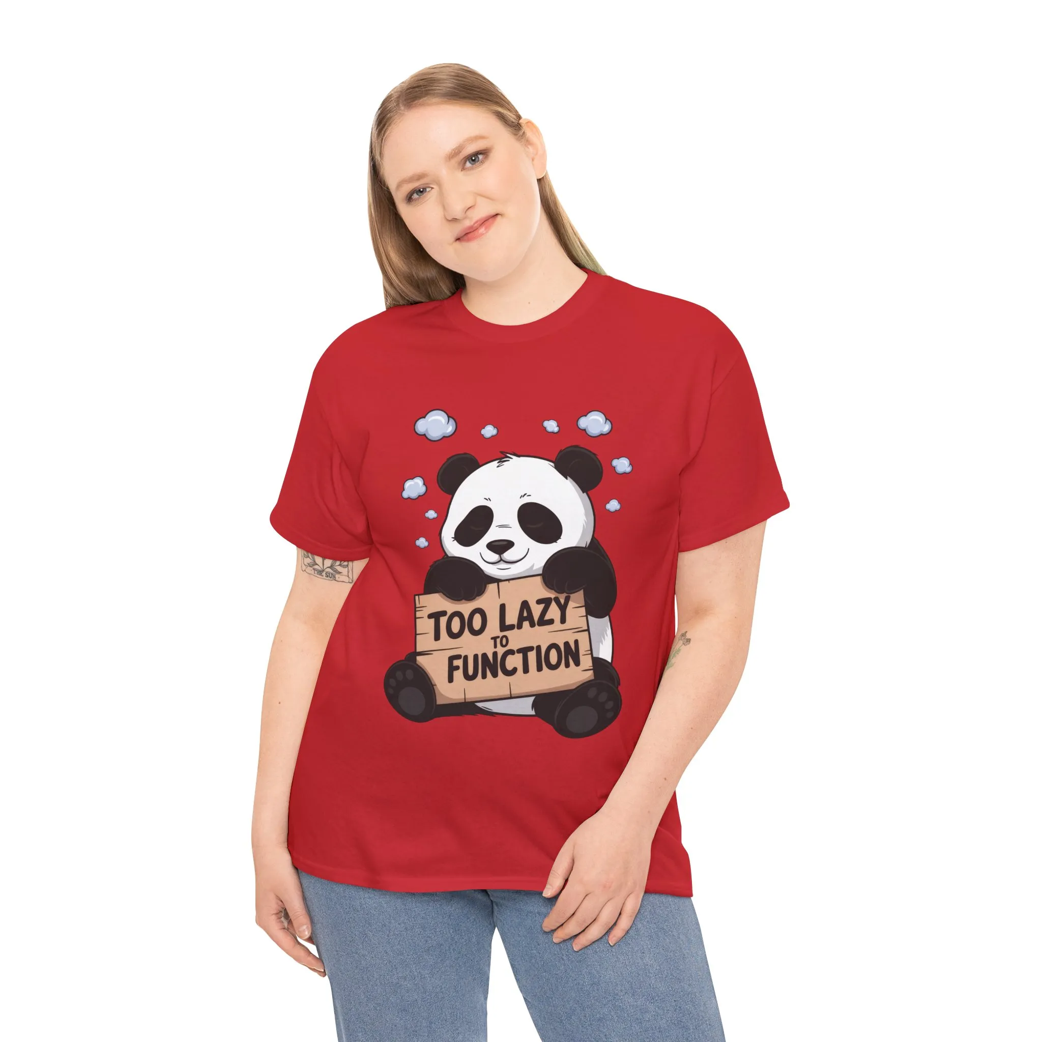 Too Lazy to Function Panda Tee, Unisex Cotton T-Shirt, Funny Shirt, Casual Wear, Gift for Sloth Lovers, Relaxed Vibe - Image 36