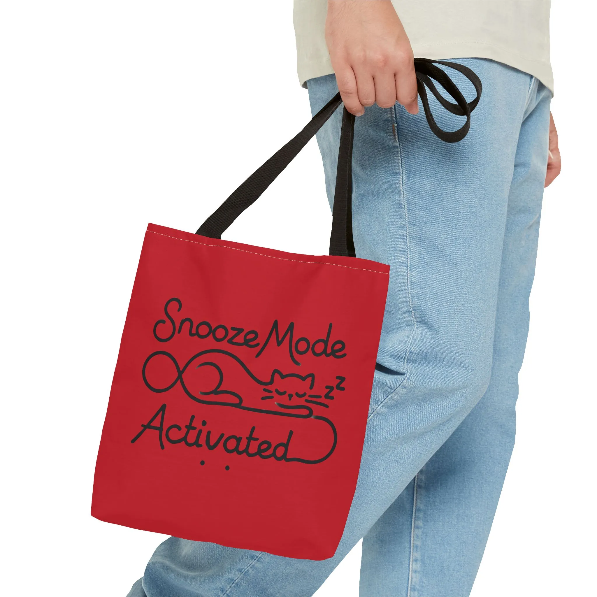 Sleepy Cat Tote Bag - Snooze Mode Activated, Cute Cat Lover Gift, Lounge Essential, Beach, Grocery, Everyday Use, Beach Weekender Bag - Image 8