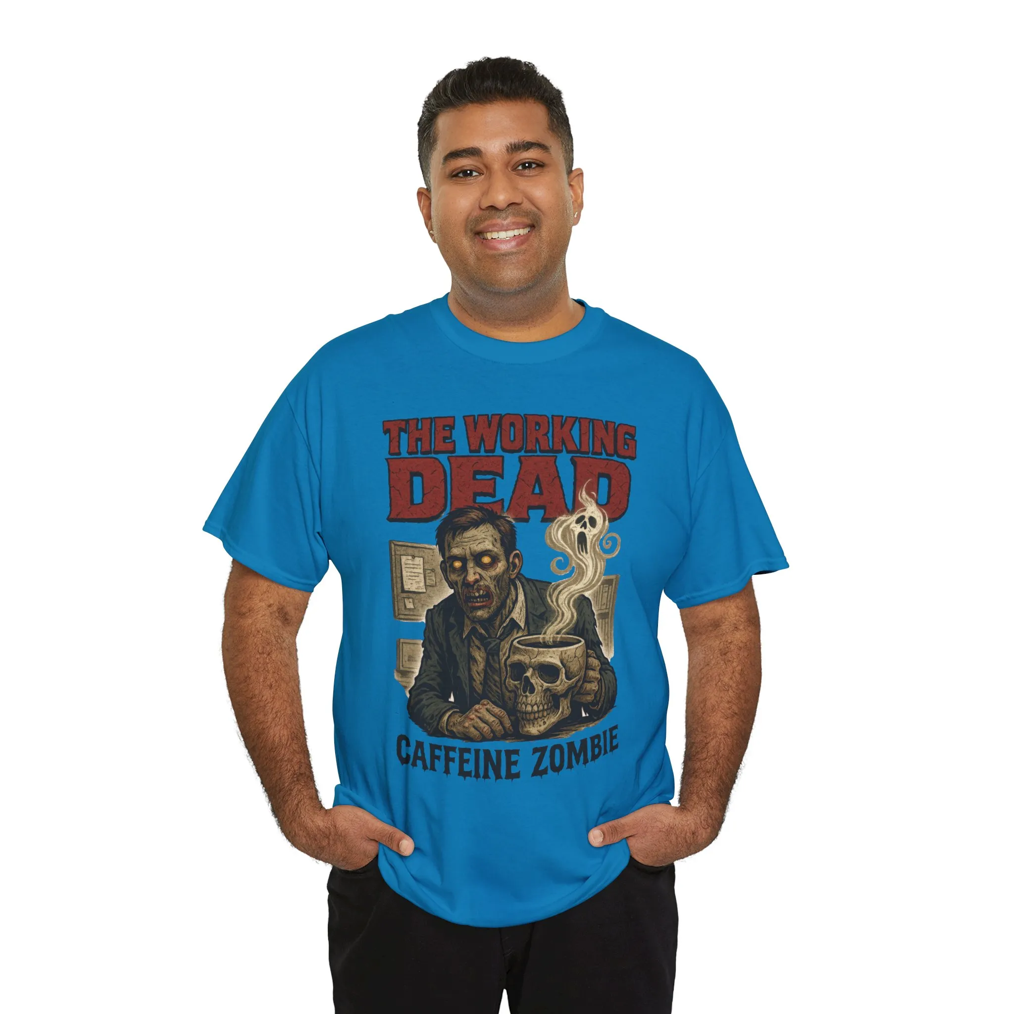 The Working Dead Men's Funny Zombie Work T-Shirt, Office Humor Tee, Halloween Office Tee, Coffee Zombie Shirt - Image 22