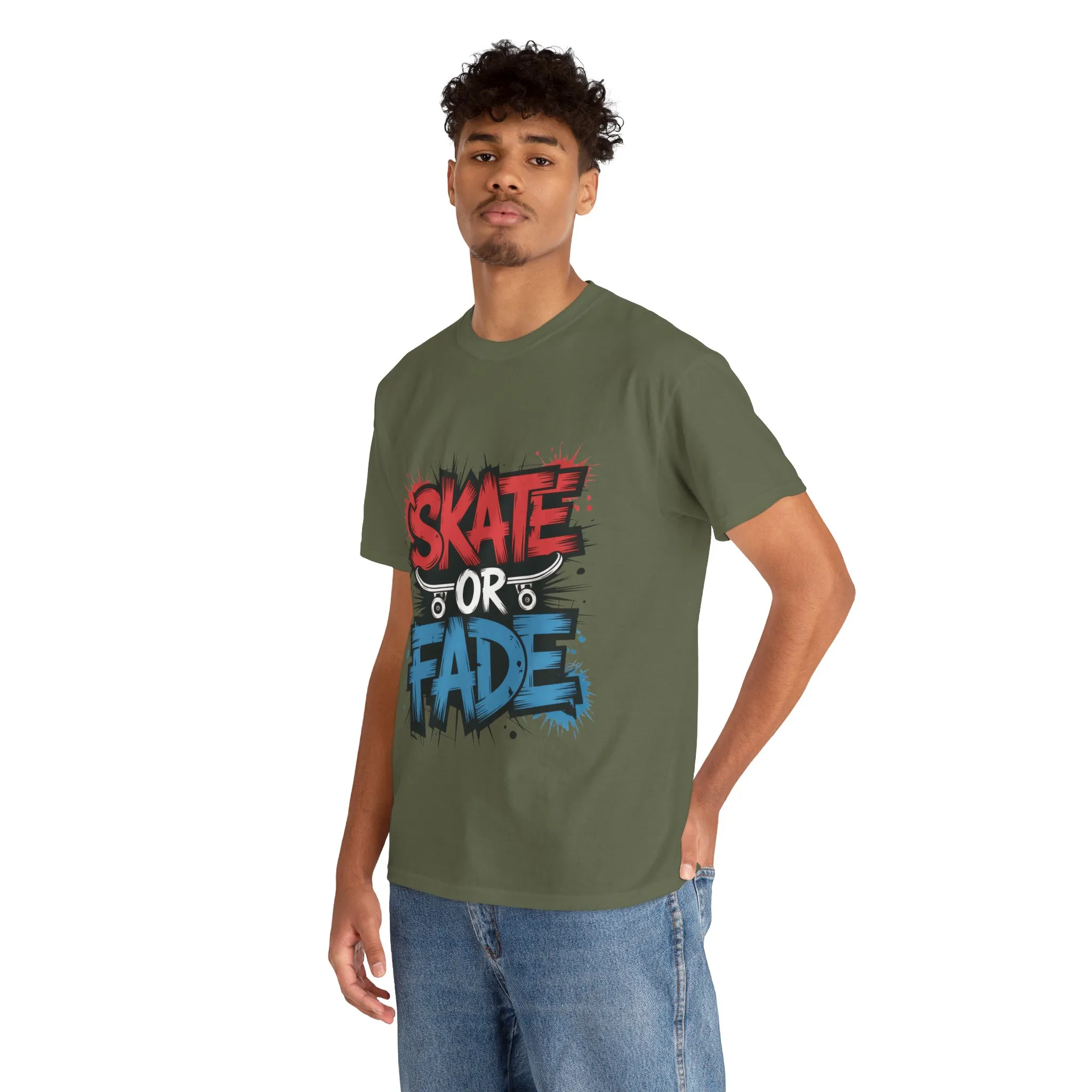Skate Or Fade Men's T-Shirt, Graffiti Skateboarding Graphic Tee, Urban Streetwear Skater Top - Image 15