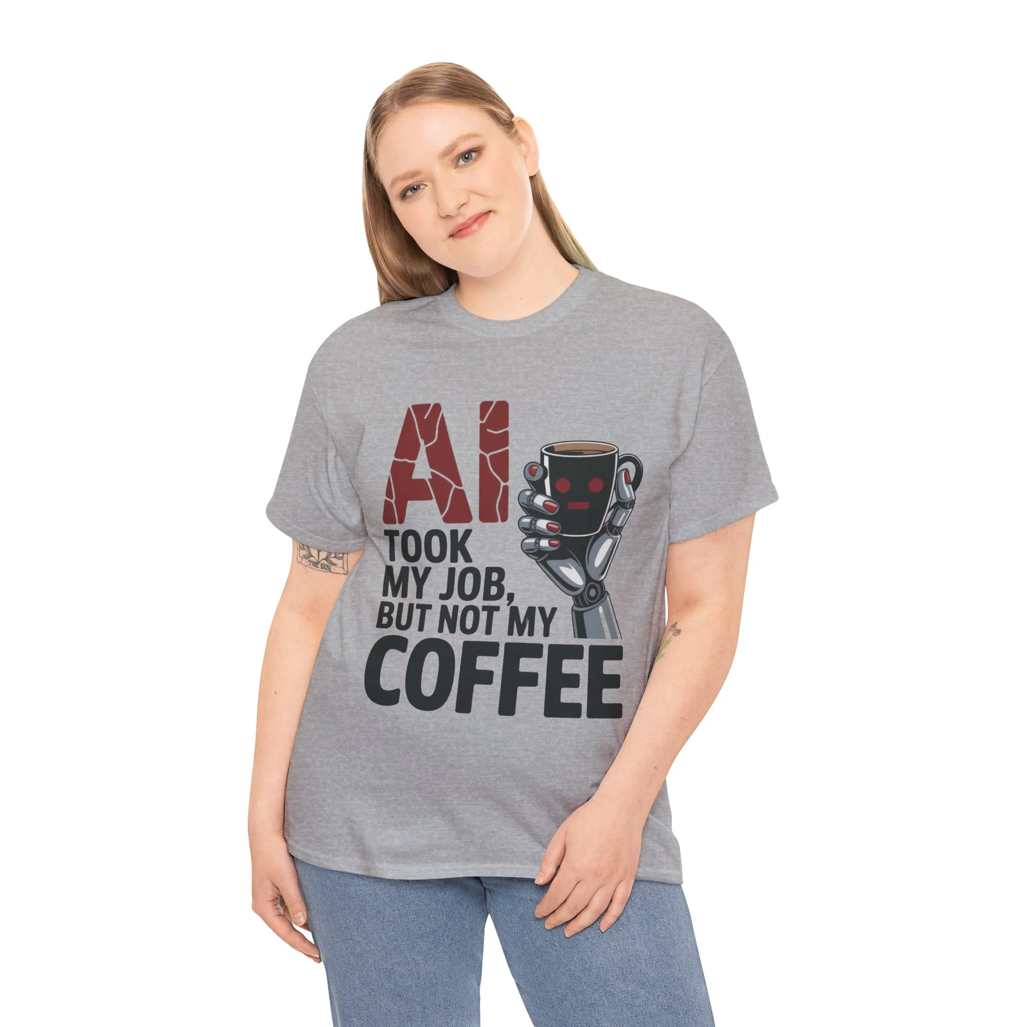 Women's AI Coffee T-Shirt, Funny Robot Job Humor Tee, Geek Sarcastic Gift for Her, Sarcastic Work Shirt, Career Humor - Image 9