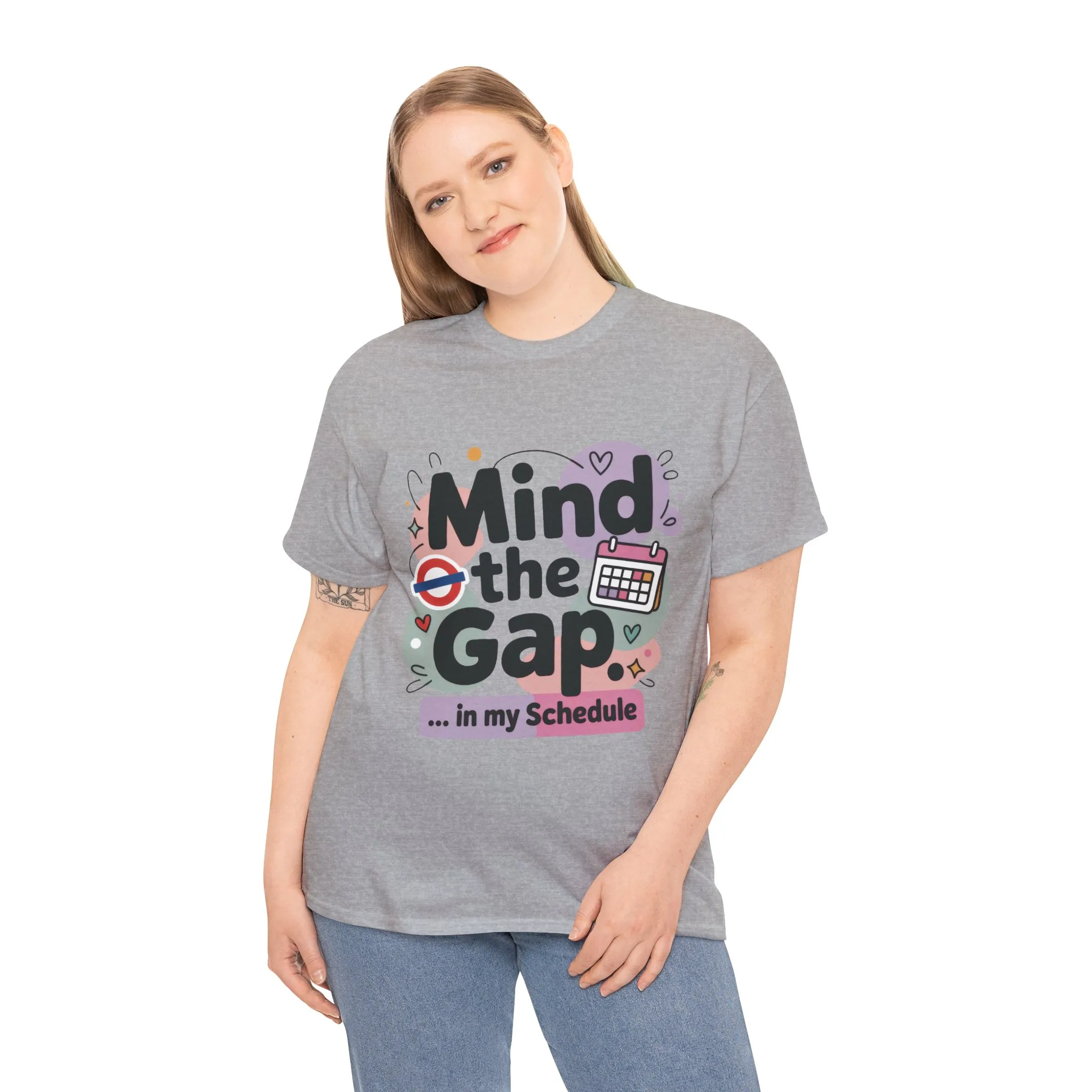 Womens Funny T-Shirt, Mind The Gap, Office Humor Schedule Graphic Tee - Image 9