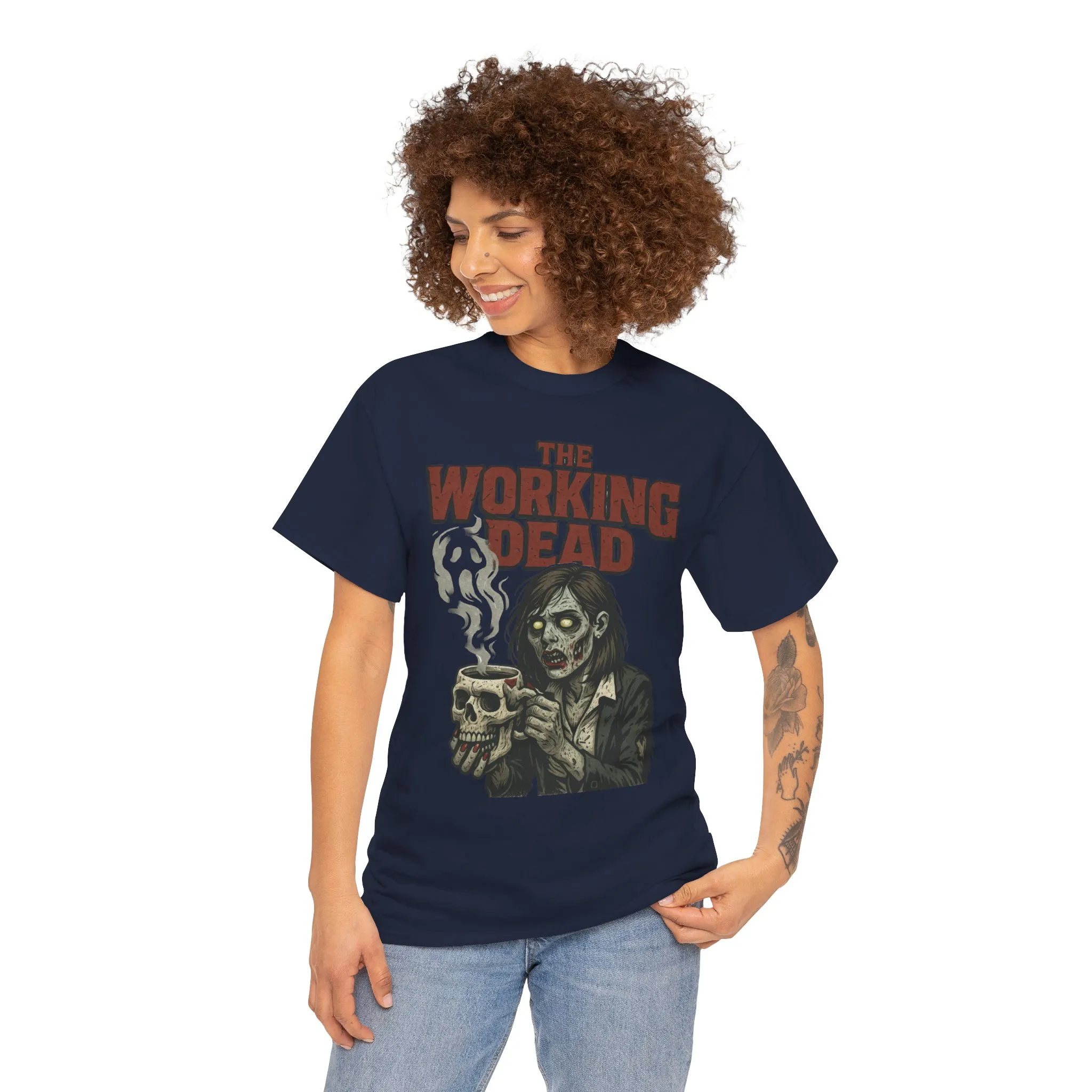 The Working Dead Women's Zombie Funny Office T-Shirt, Meeting Humor Tee, Halloween Work Tee - Image 22