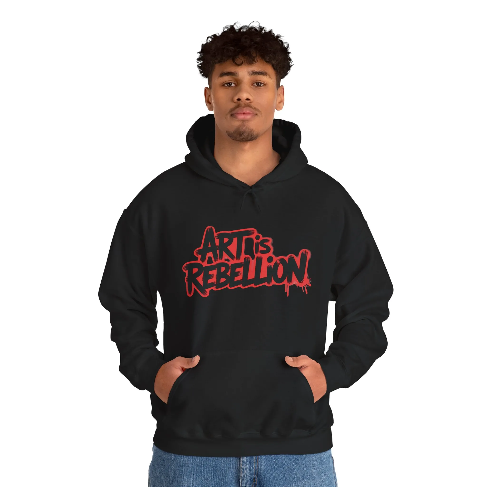 Men's Heavy Blend™ Hooded Sweatshirt, Art Is Rebellion Men's Hoodie, Graffiti Street Art Pullover, Urban Rebellion Hoodie for Skaters - Image 7