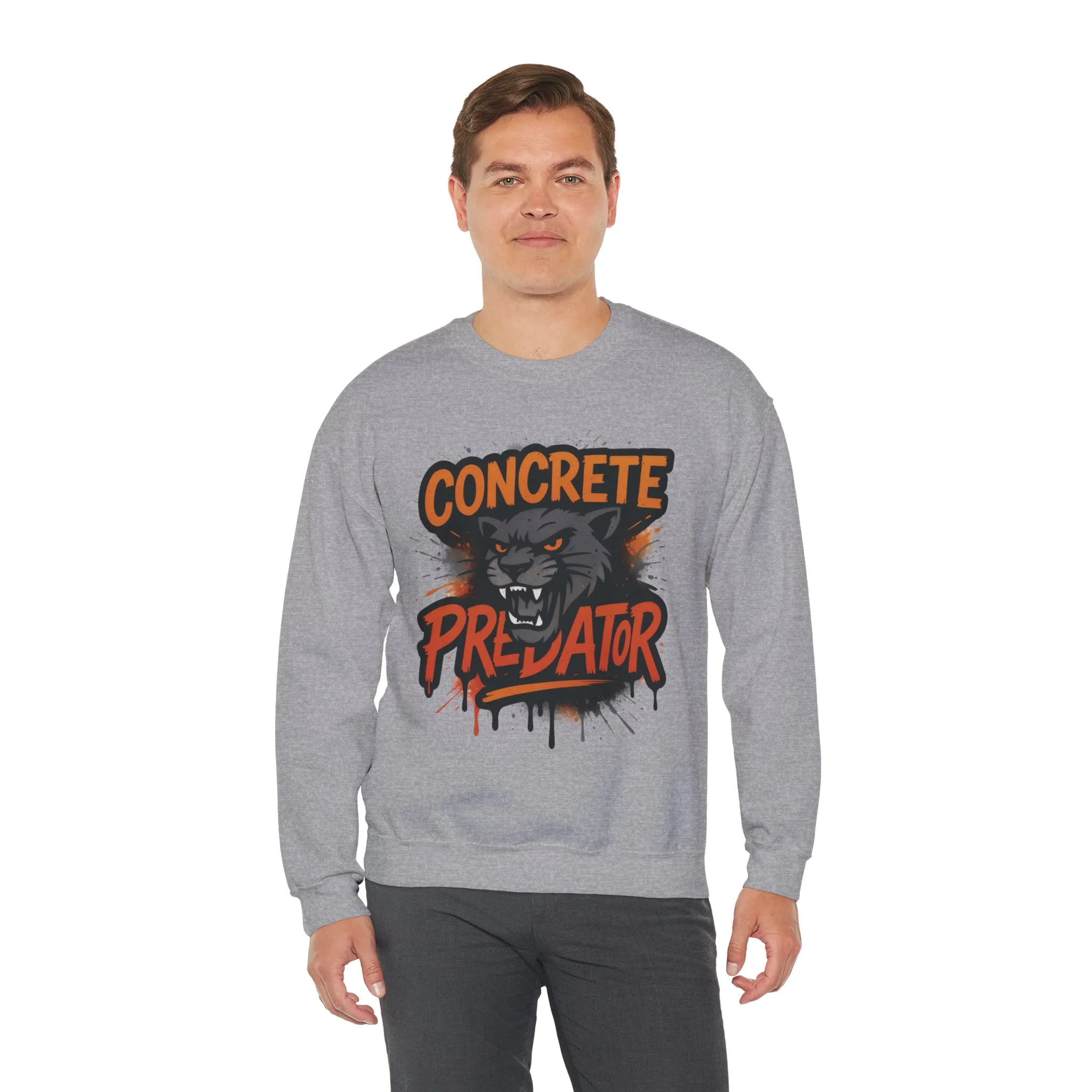 Mens Heavy Blend™ Crewneck Sweatshirt, Concrete Predator Mens Panther Crewneck Sweatshirt - Image 12