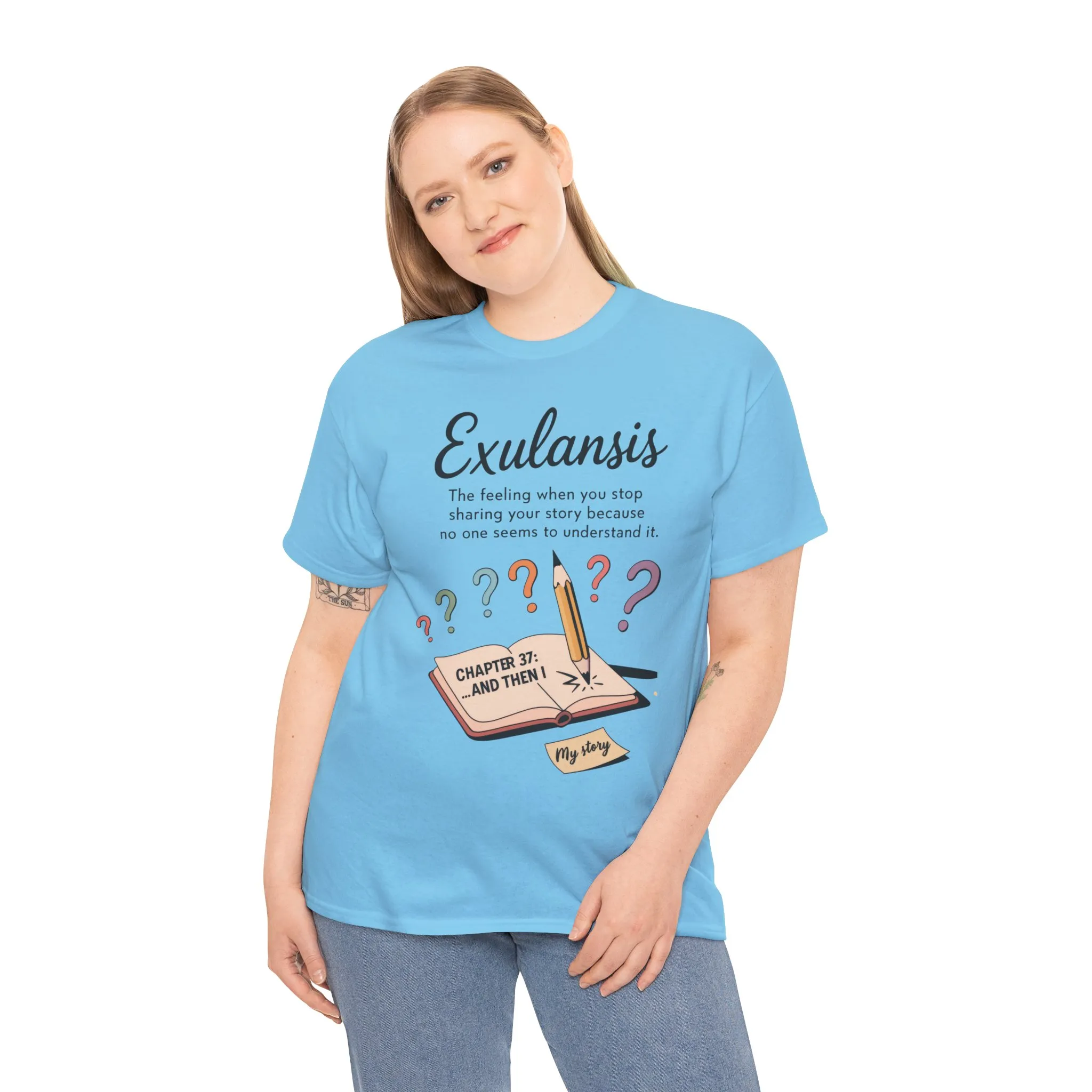 Exulansis Shirt, Emotional Aesthetic Word Tee, Deep Meaning Typography Graphic Tee, Women's Heavy Cotton Tee, deep meaning t shirt - Image 17