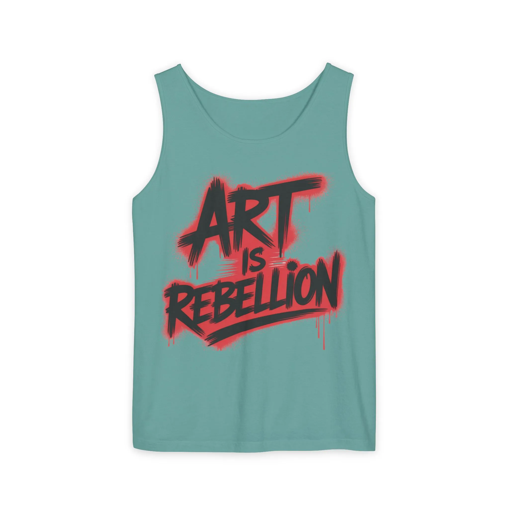 Men's Garment-Dyed Tank Top, Art Is Rebellion Men's Tank Top, Graffiti Street Art Muscle Shirt, Urban Rebellion Sleeveless Top - Image 8