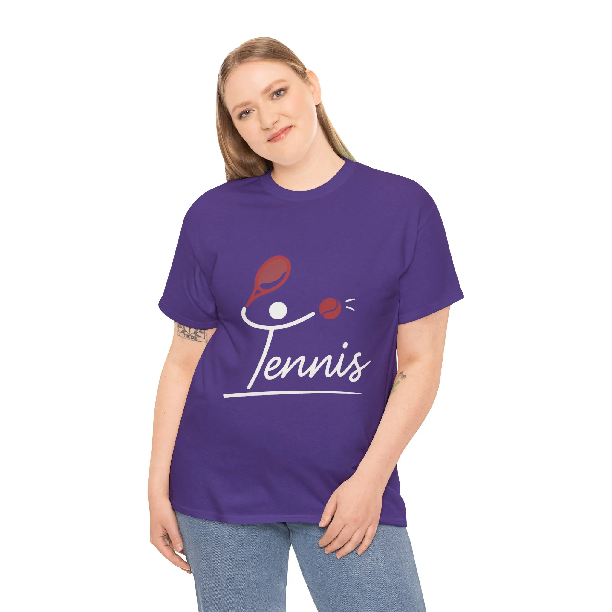 Womens Heavy Cotton Tee, Womens Tennis Graphic T-Shirt, Cute Sports Tee, Funny Workout Gym Top for Women - Image 21