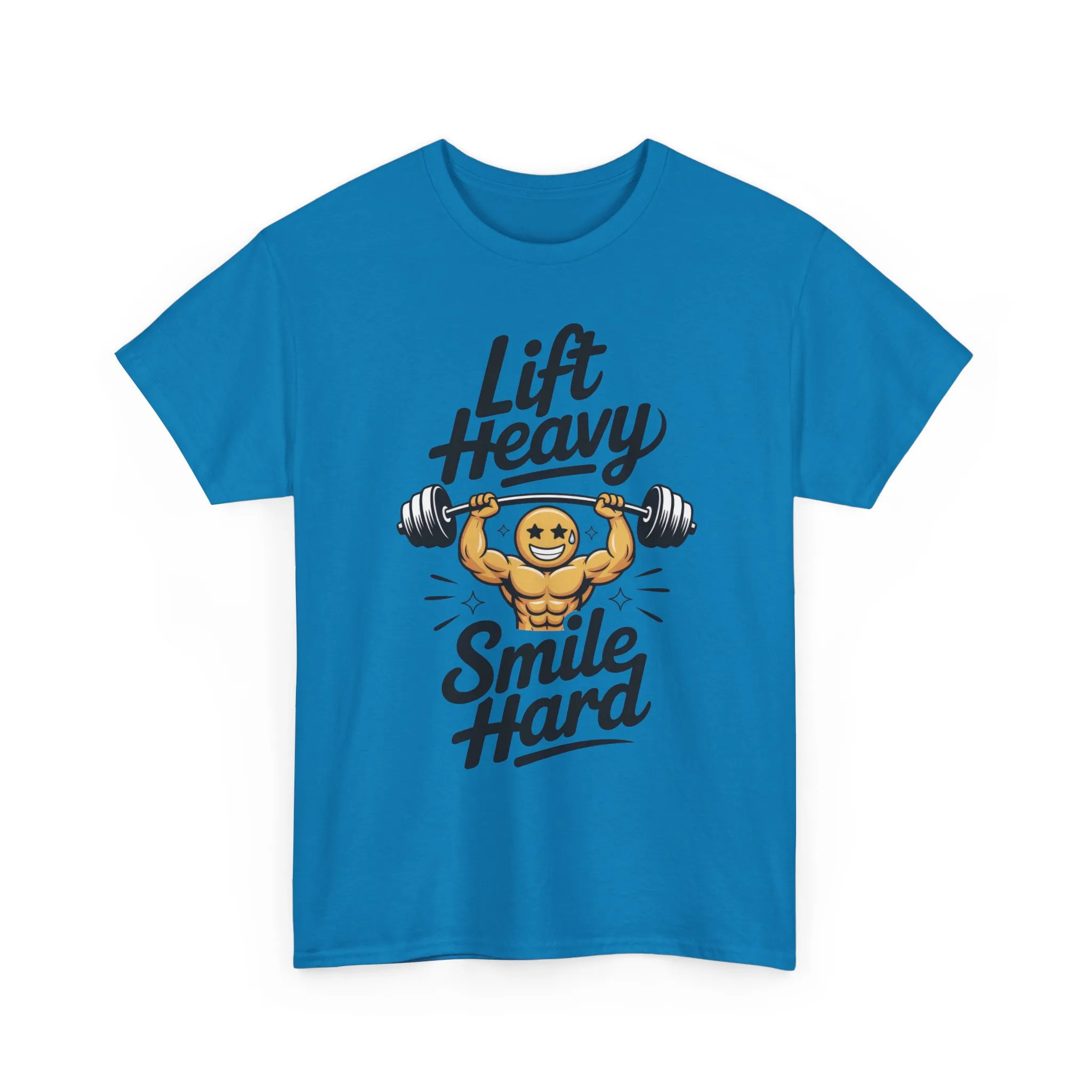 Mens Lift Heavy Smile Hard T-Shirt, Funny Gym Workout Graphic Tee, Mens Gym Tshirt - Image 19