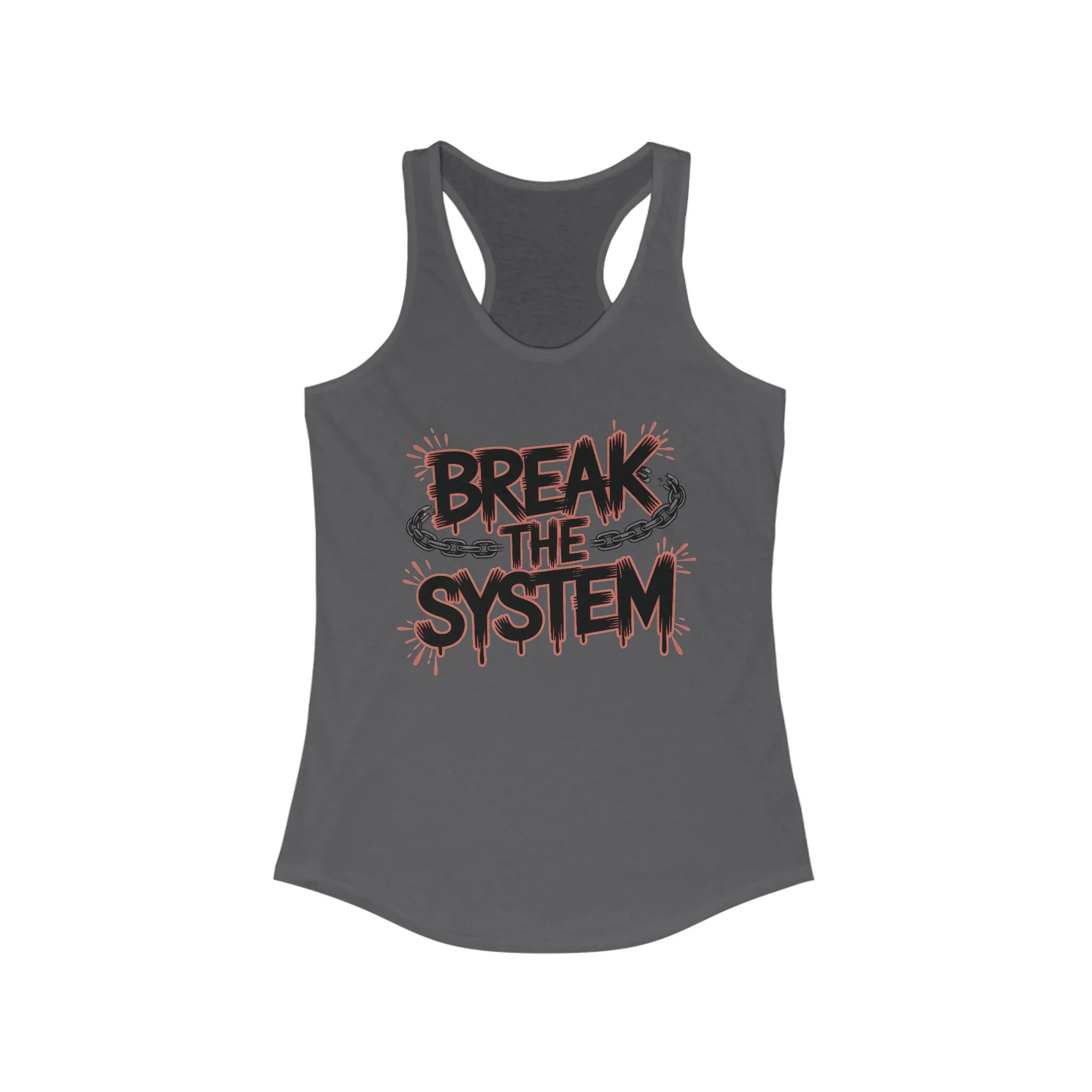 Women's Ideal Racerback Tank, Break the System Tank Top, Graphic Protest Muscle Tee, Streetwear Activist Summer Top - Image 13