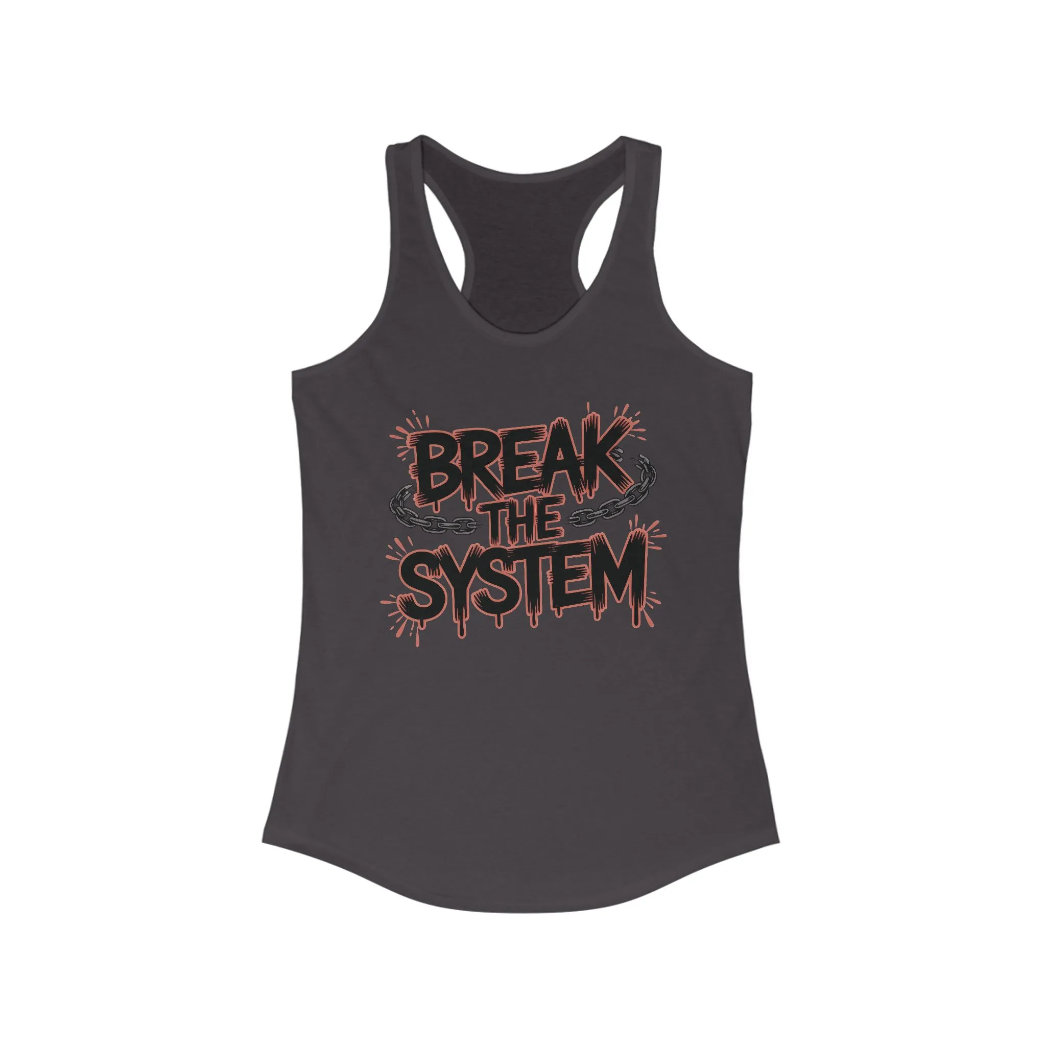 Women's Ideal Racerback Tank, Break the System Tank Top, Graphic Protest Muscle Tee, Streetwear Activist Summer Top - Image 17