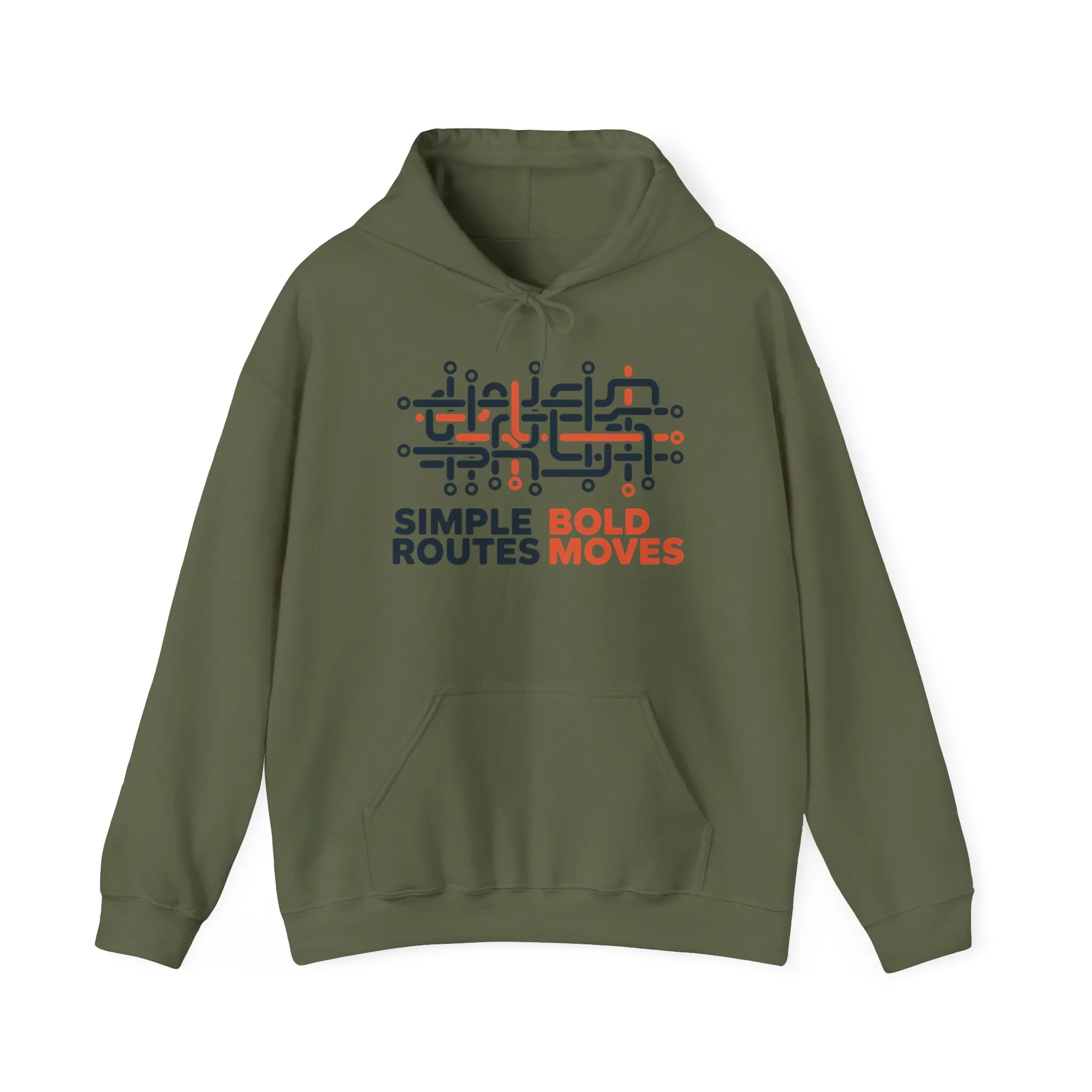 Mens Heavy Blend™ Hooded Sweatshirt, Simple Routes Bold Moves Hoodie, Unisex Metro Map Graphic, Urban Streetwear - Image 14