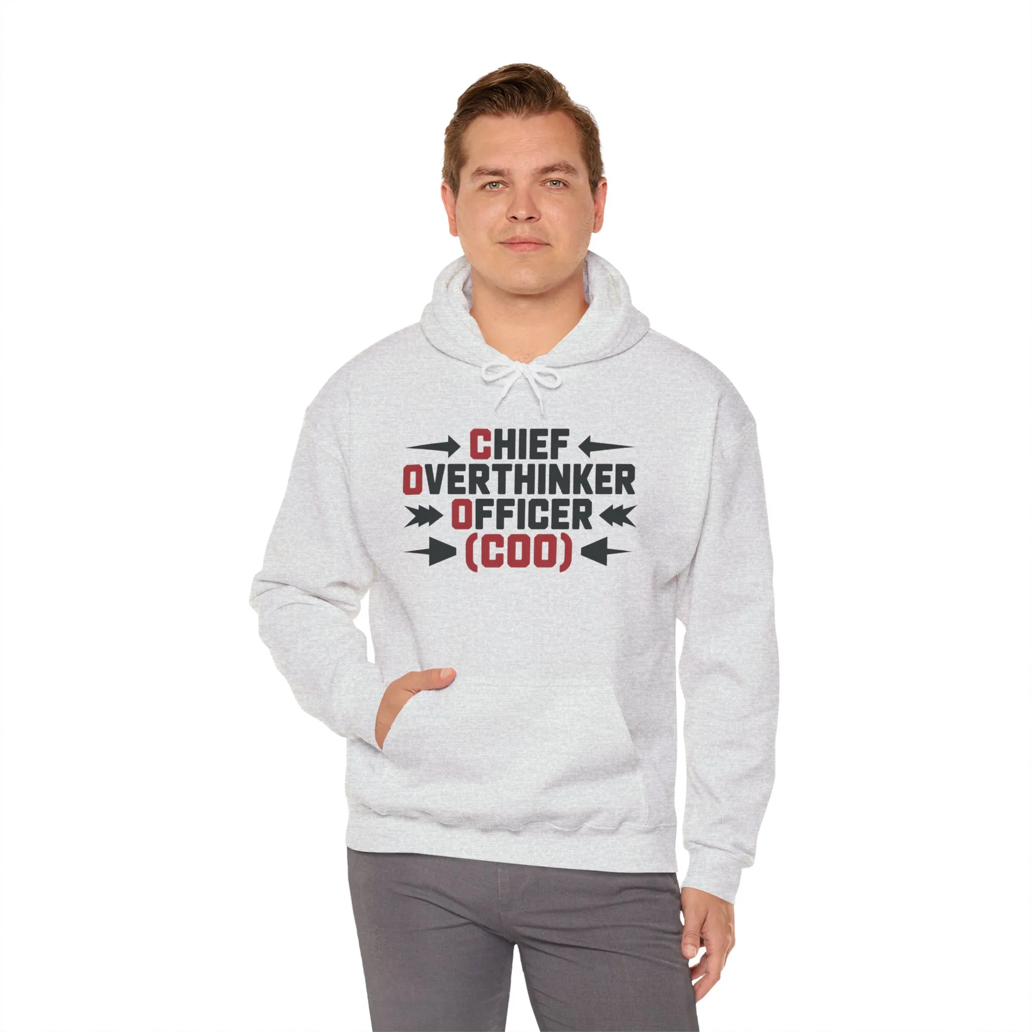 Chief Overthinker Officer Men's Hoodie, Funny COO Graphic Pullover, Sarcastic Office Humor Gift, Men's Heavy Blend™ Hooded Sweatshirt - Image 8