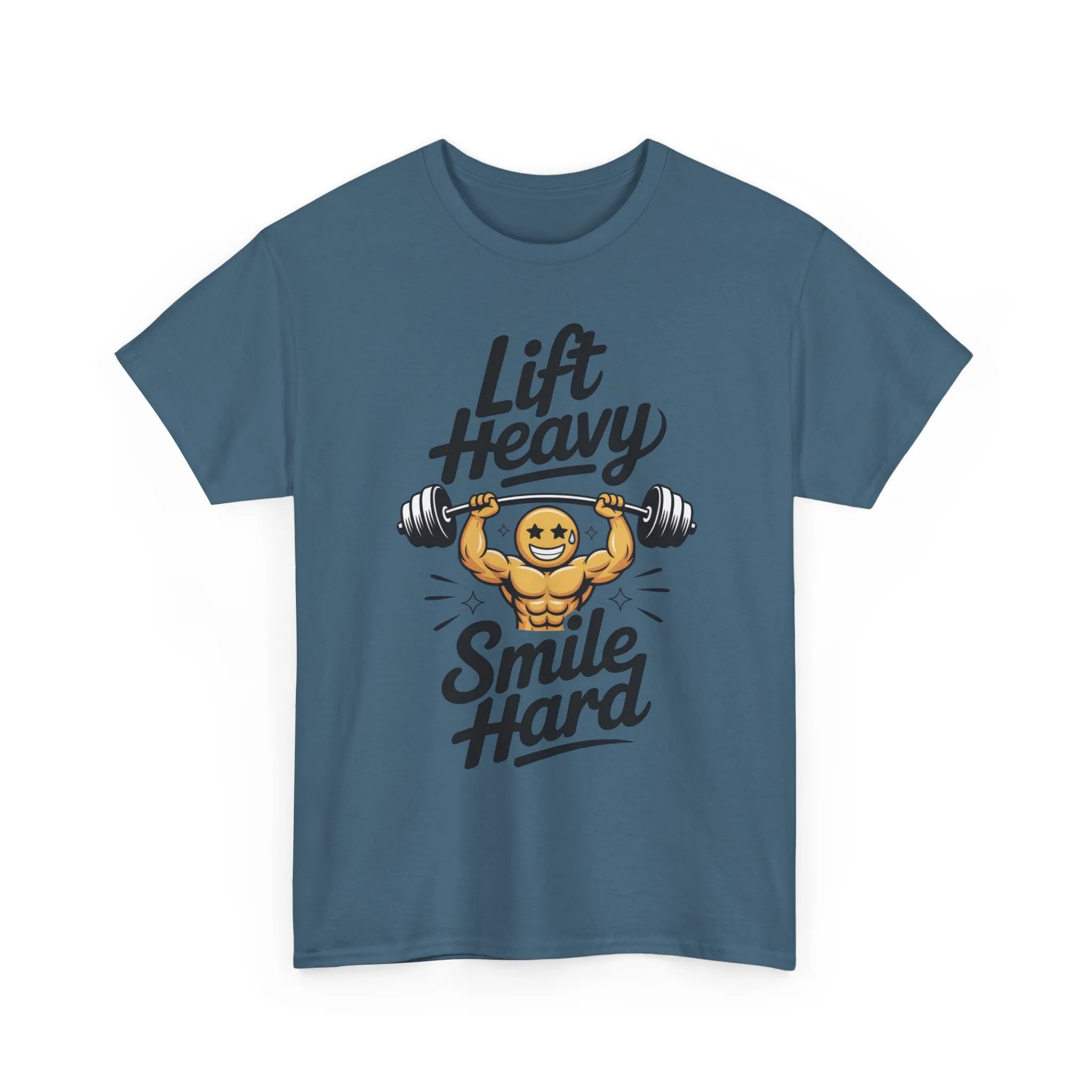Mens Lift Heavy Smile Hard T-Shirt, Funny Gym Workout Graphic Tee, Mens Gym Tshirt - Image 16