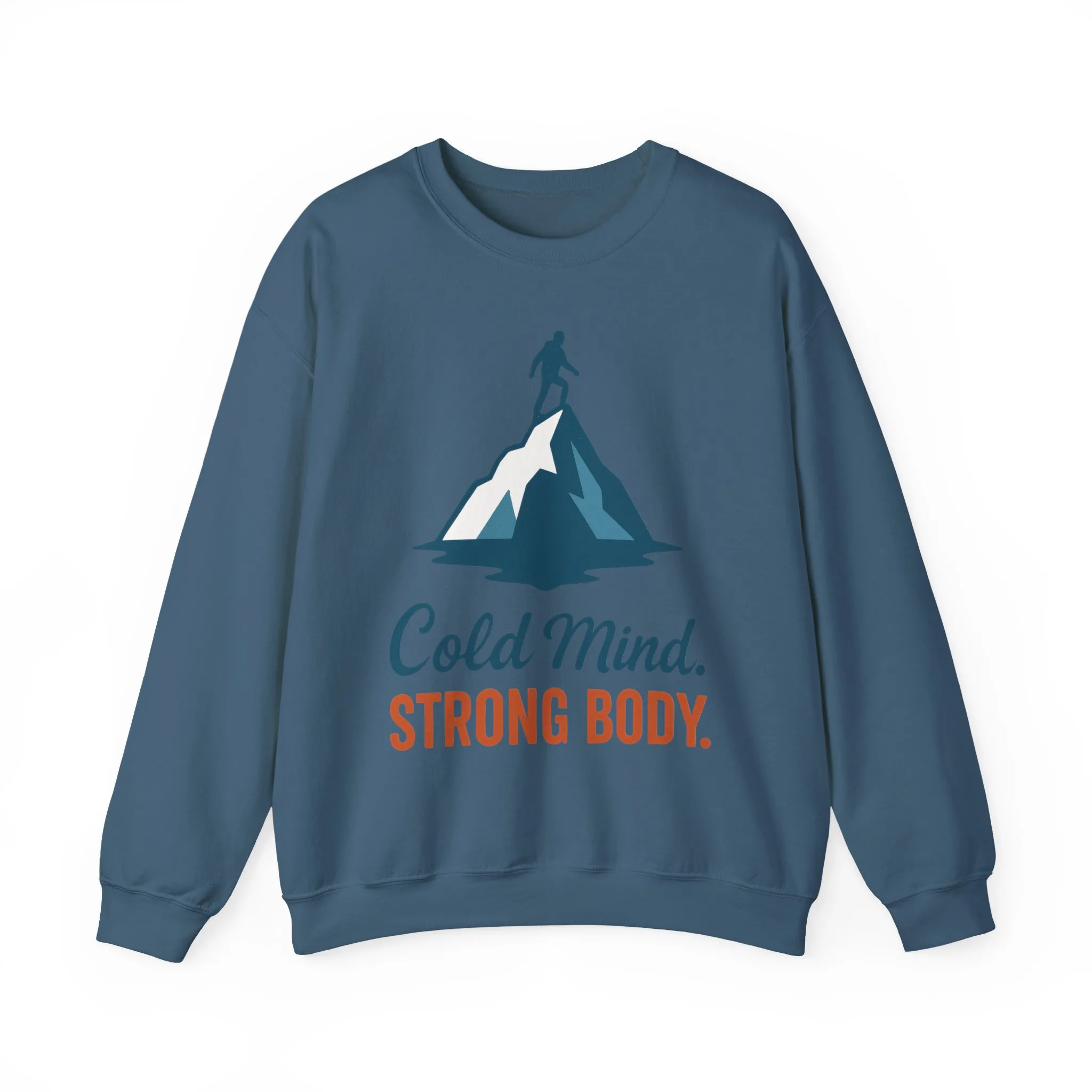 Mens Heavy Blend™ Crewneck Sweatshirt, Cold Mind Strong Body Sweatshirt, Nordic Mountain Minimalist Pullover - Image 25