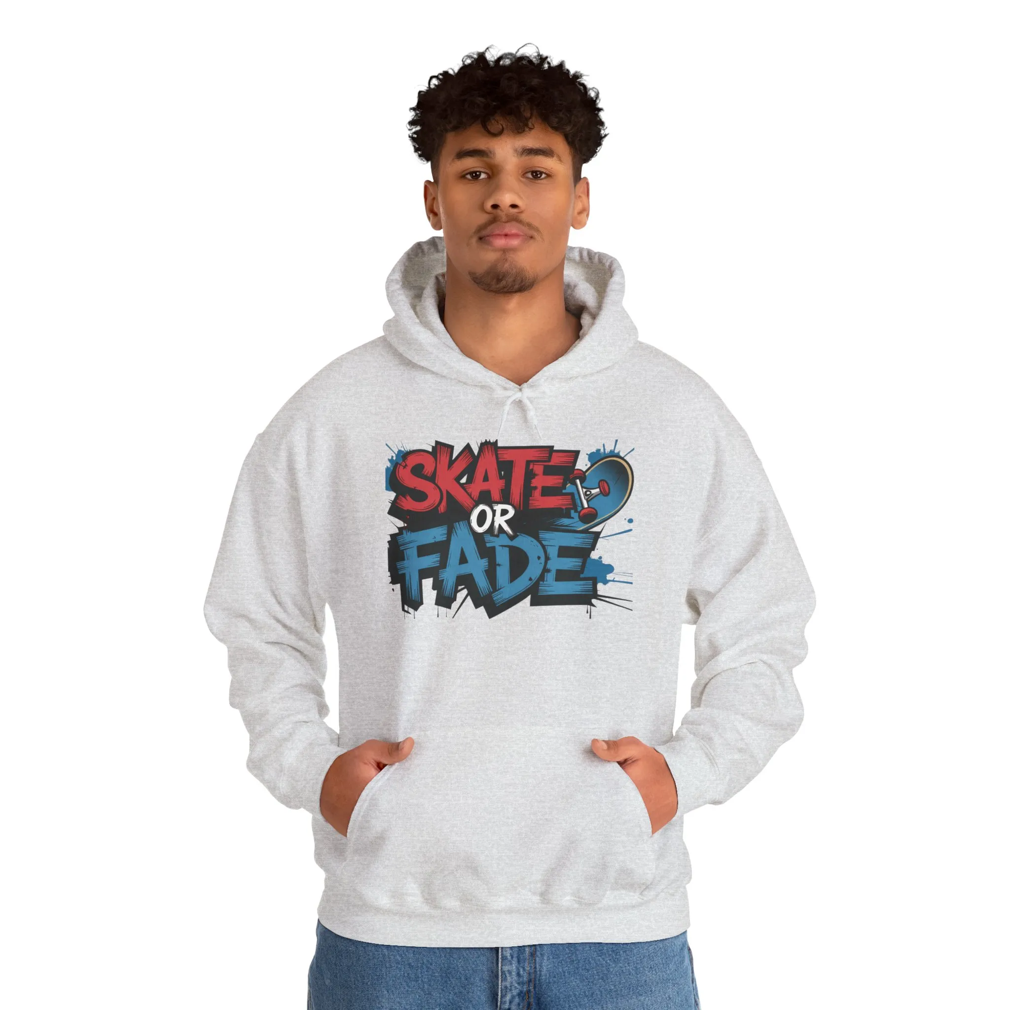 Skate Or Fade Men's Hoodie, Graffiti Skateboarding Pullover, Urban Streetwear Hoodie for Skaters - Image 5