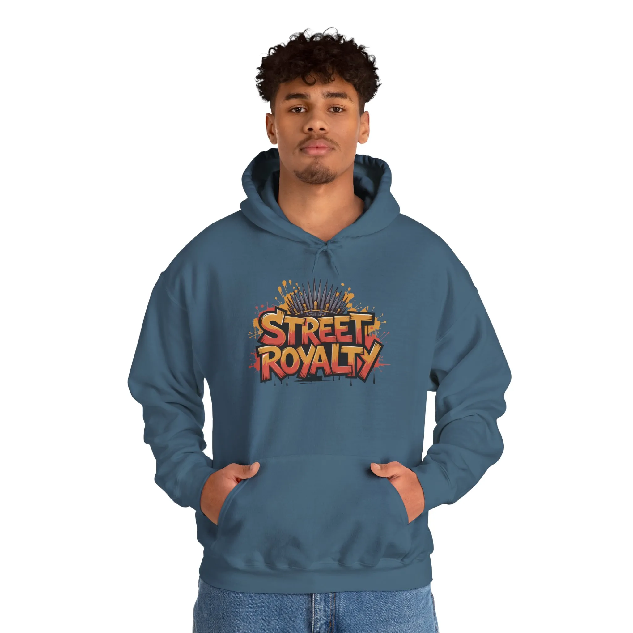 Street Royalty Men's Hoodie, Graffiti Crown Graphic Sweatshirt, Urban Streetwear Pullover with Throne Design - Image 17