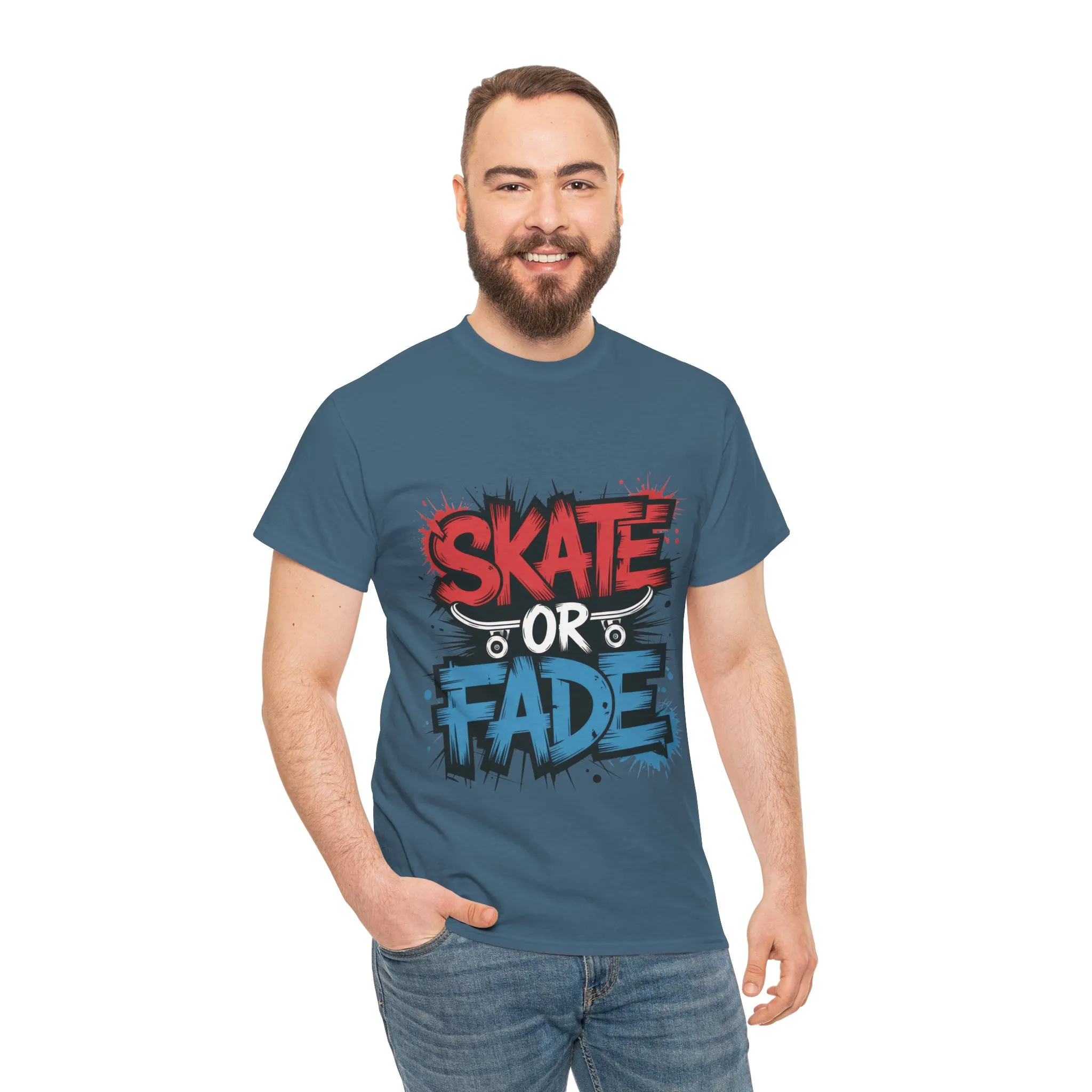 Skate Or Fade Men's T-Shirt, Graffiti Skateboarding Graphic Tee, Urban Streetwear Skater Top - Image 23