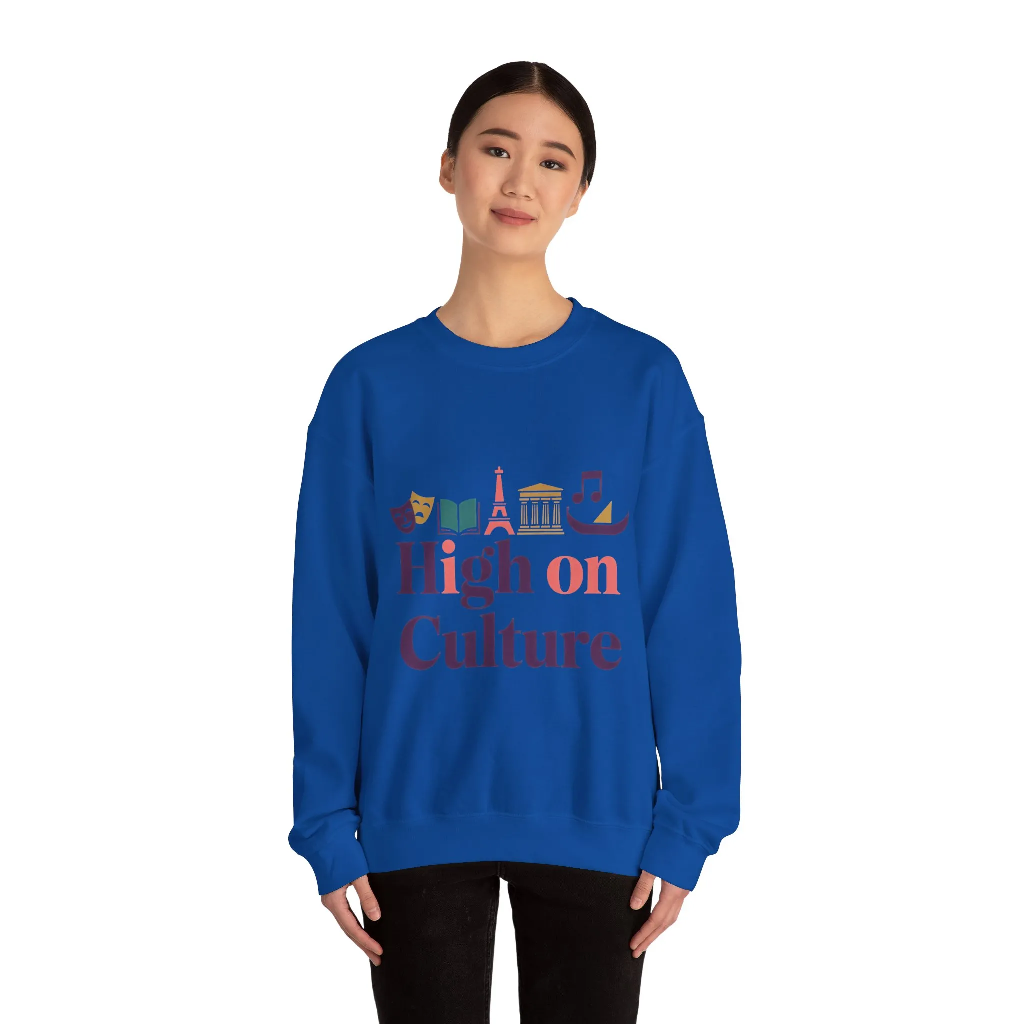 Womens Heavy Blend™ Crewneck Sweatshirt, High on Culture Womens Sweatshirt, Stylish Cultural Graphic Top - Image 20