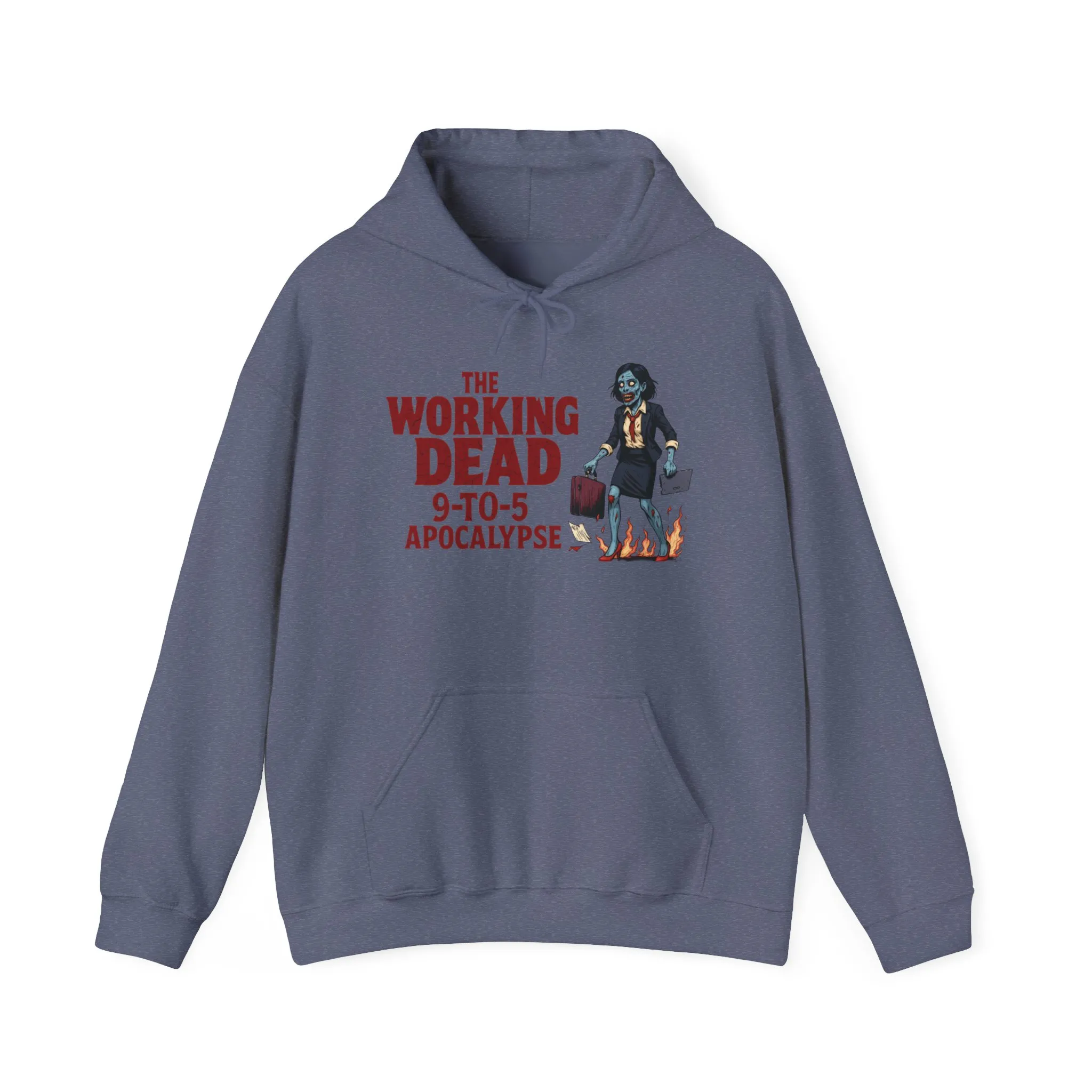 The Working Dead 9-to-5 Apocalypse Hoodie, Women's Horror Office Zombie Sweatshirt, Halloween Zombie Top, Halloween Work Top - Image 33